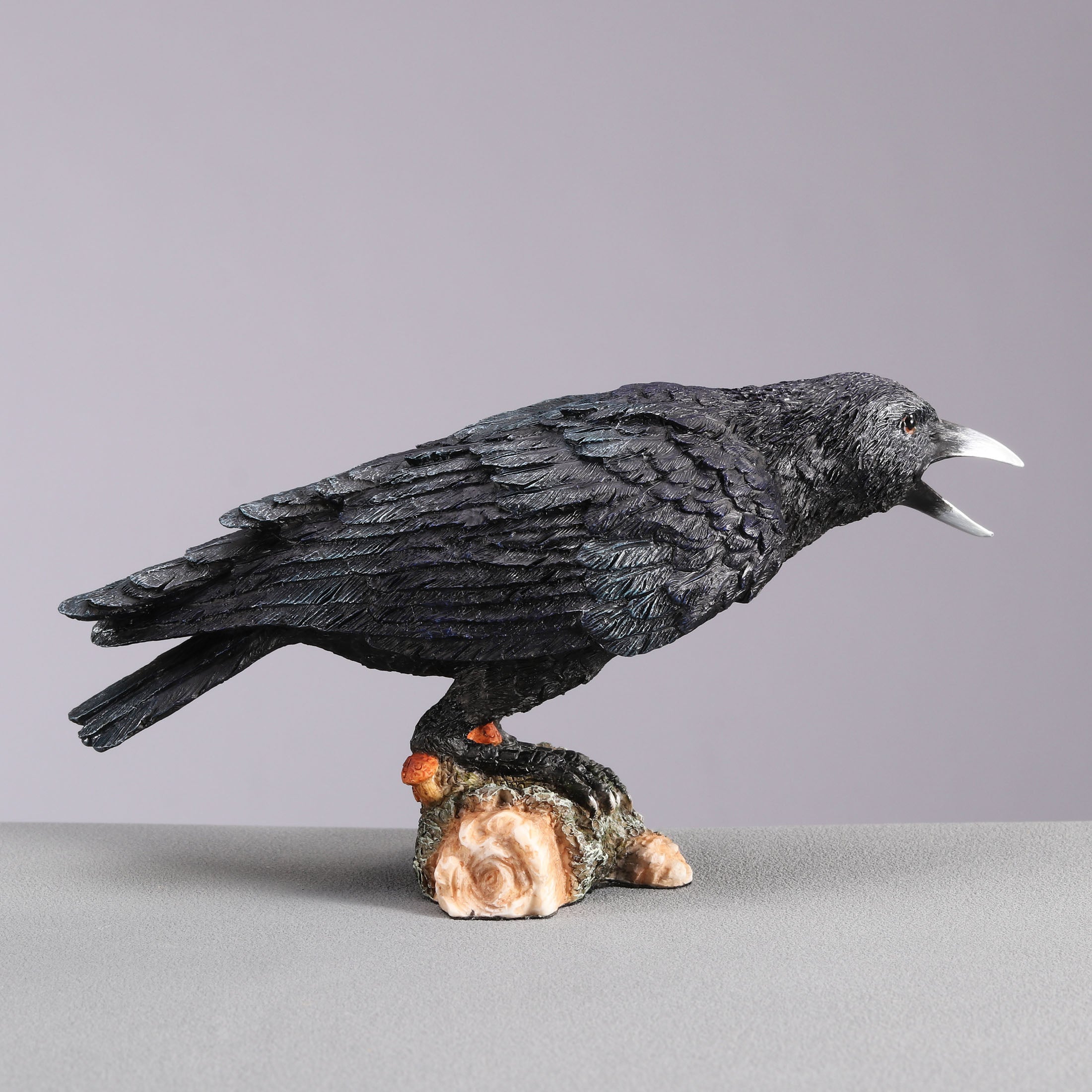 Crow Standing On Small Log