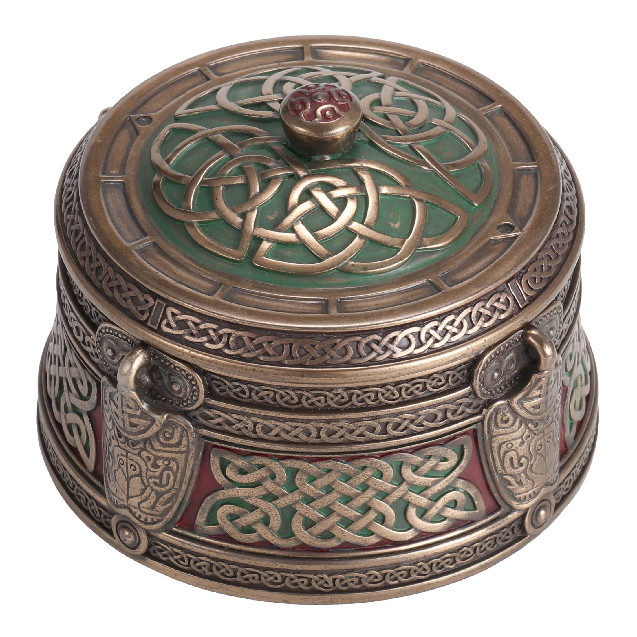 Celtic Pattern Round Trinket Box
