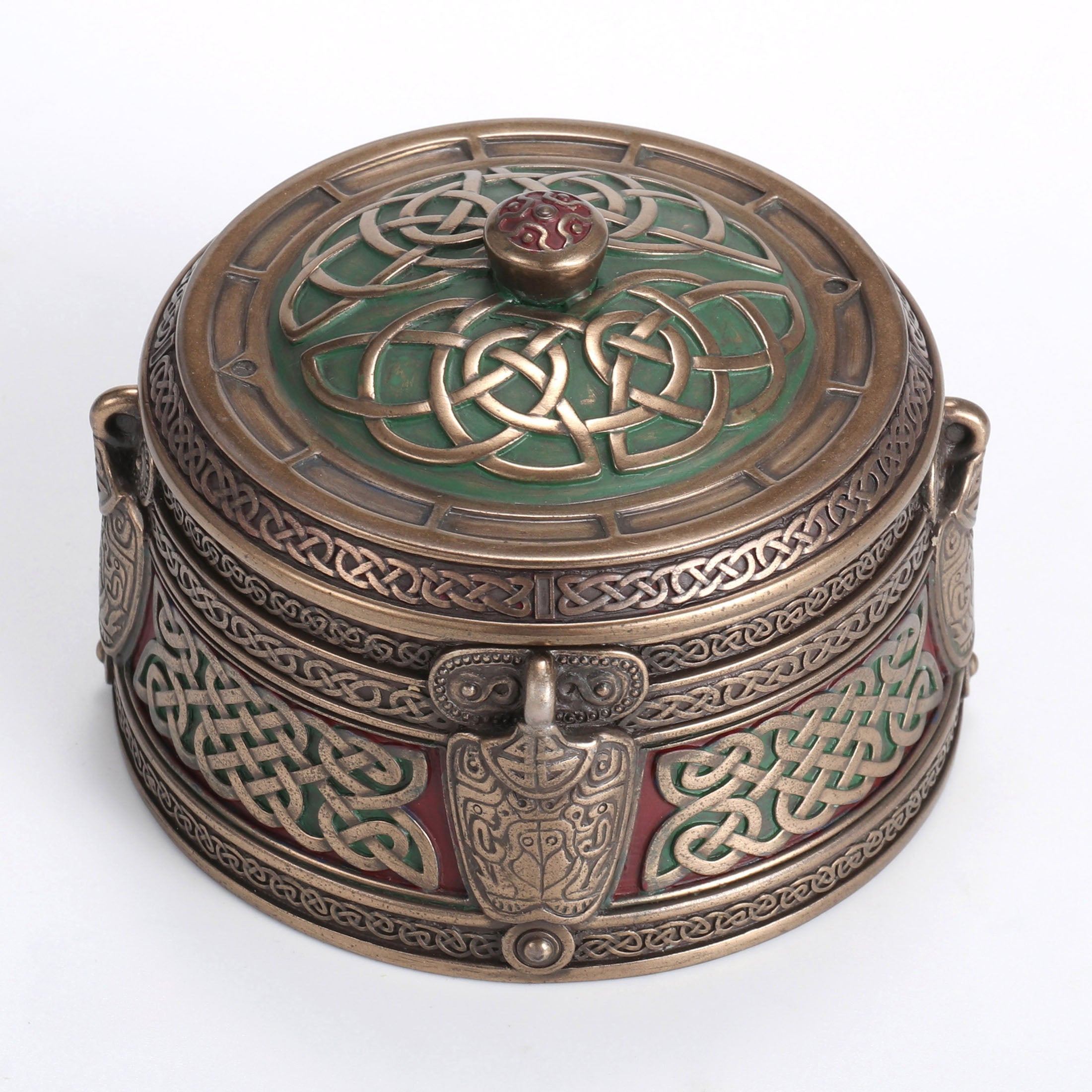Celtic Pattern Round Trinket Box