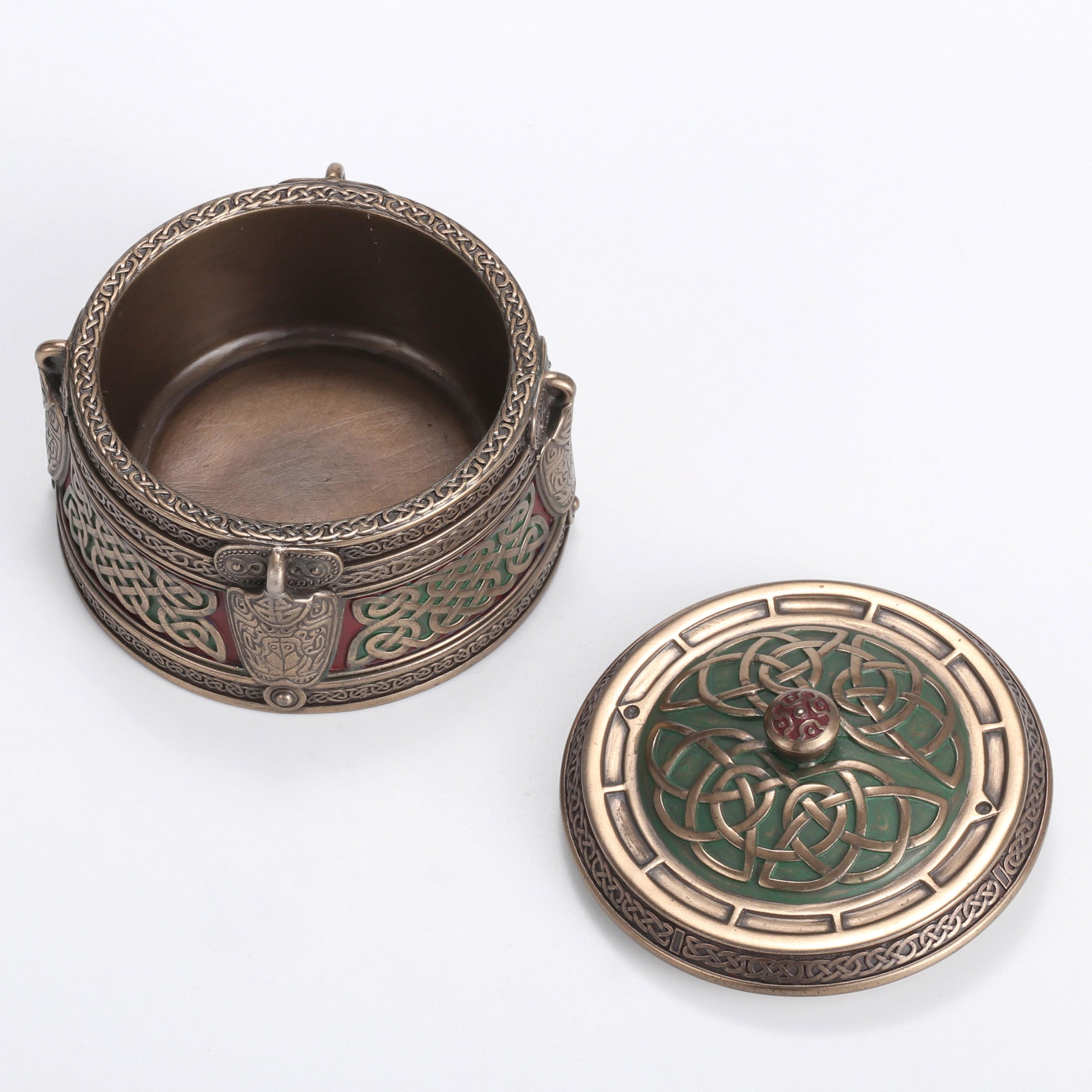 Celtic Pattern Round Trinket Box