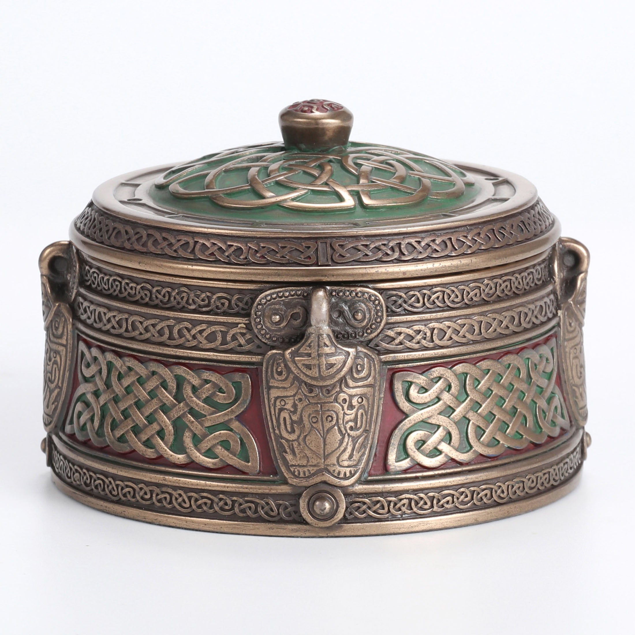 Celtic Pattern Round Trinket Box