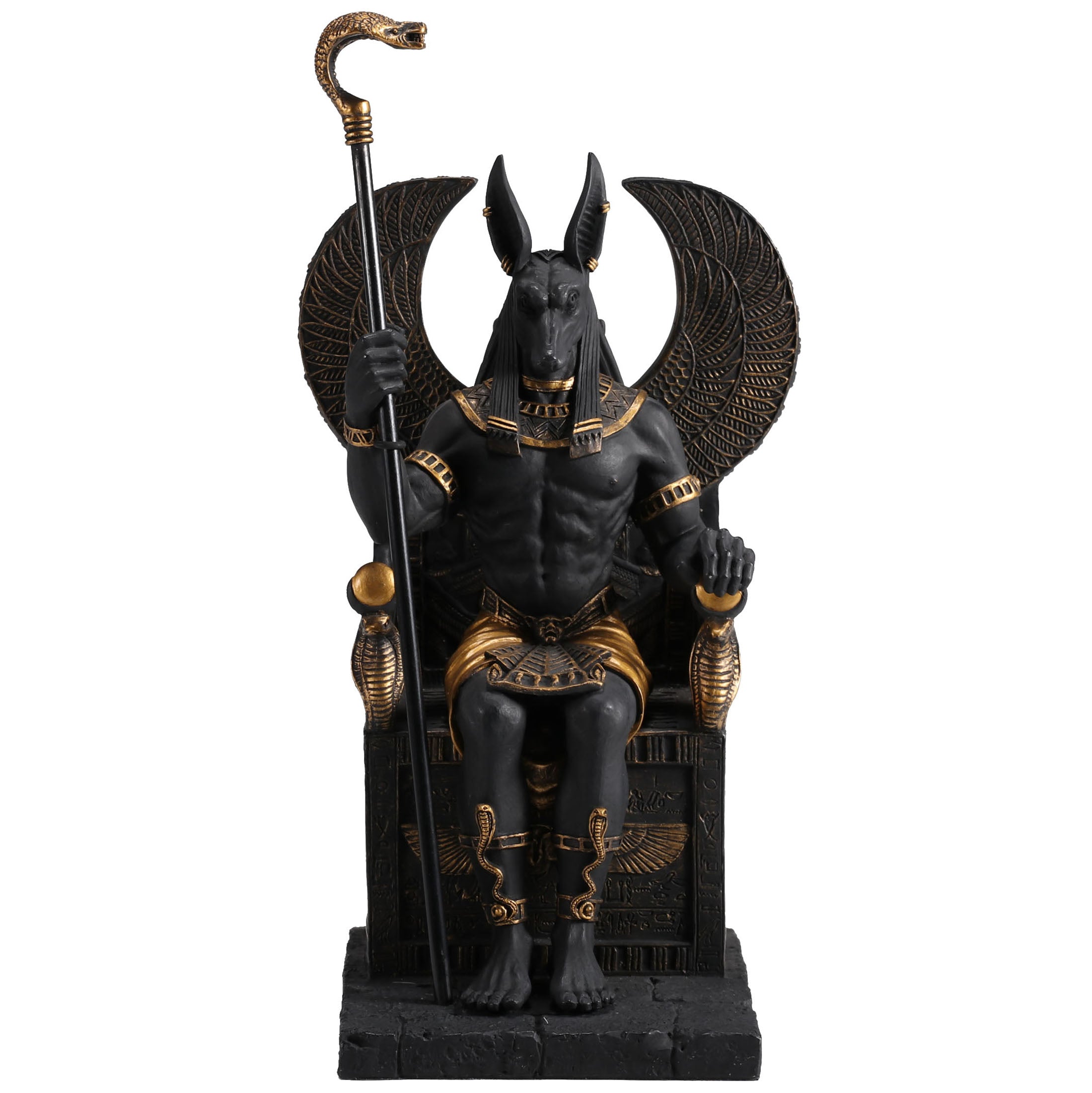 Egyptian God Anubis Sitting In A Throne