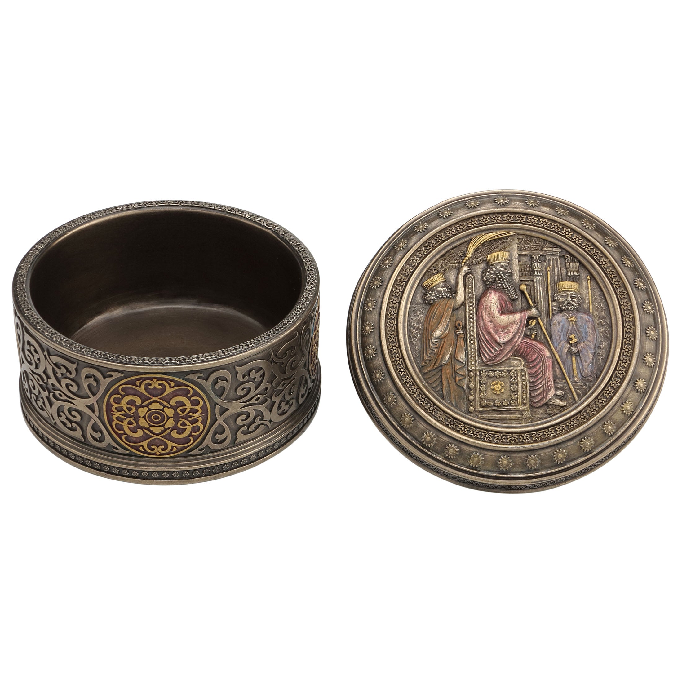 Darius The Great Round Trinket Box
