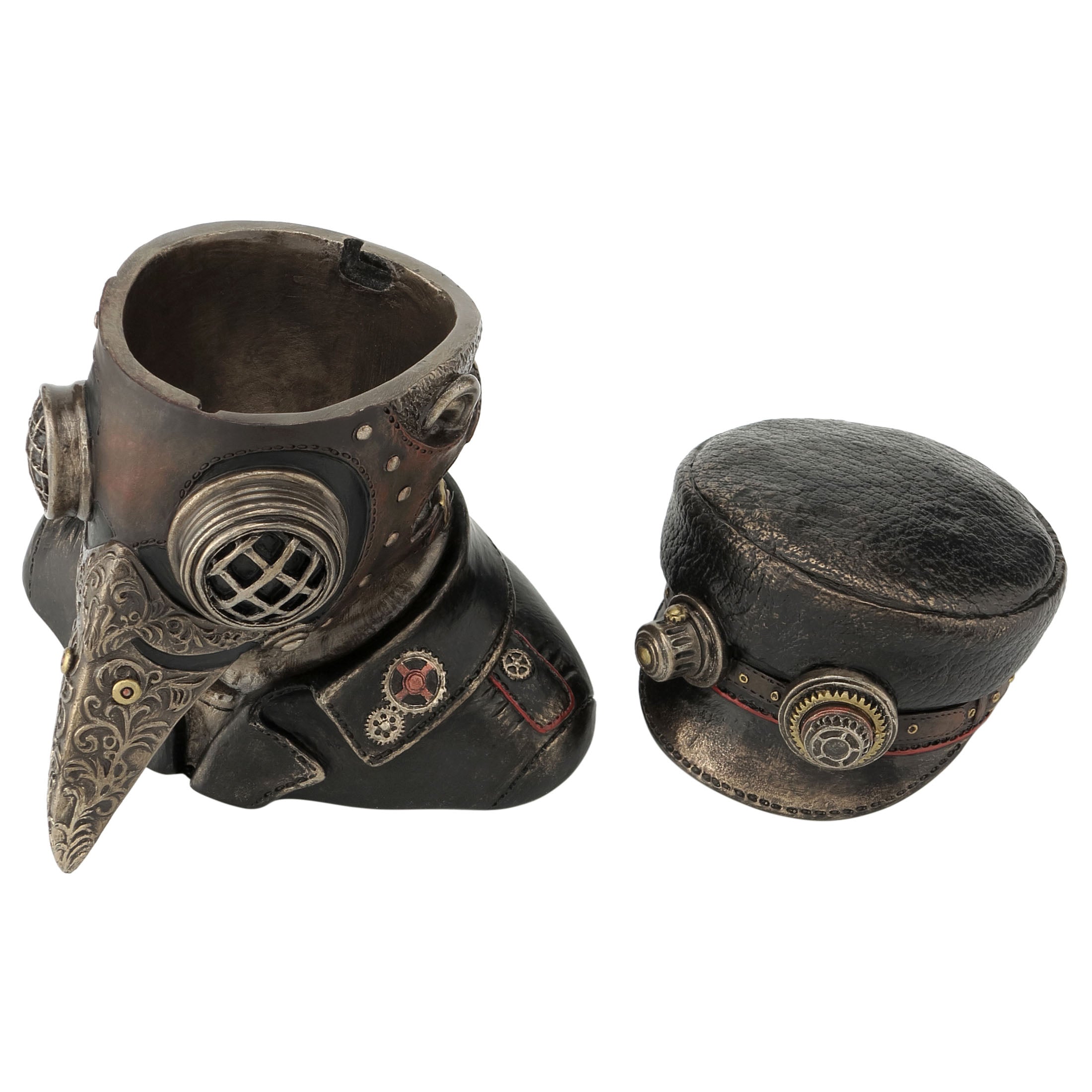 Steampunk Plague Doctor Bust Trinket Box