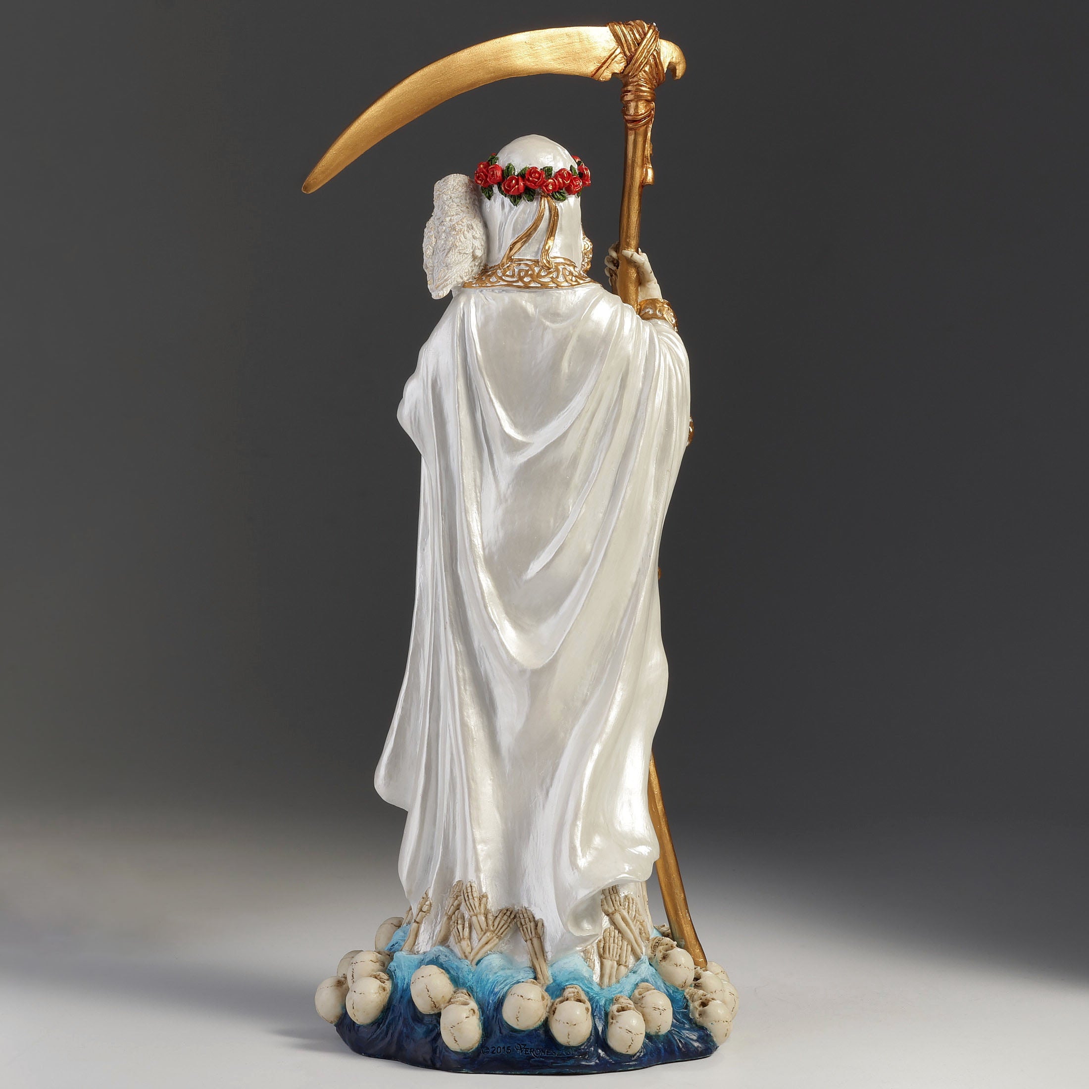 Santa Muerte Holding Scythe And Globe