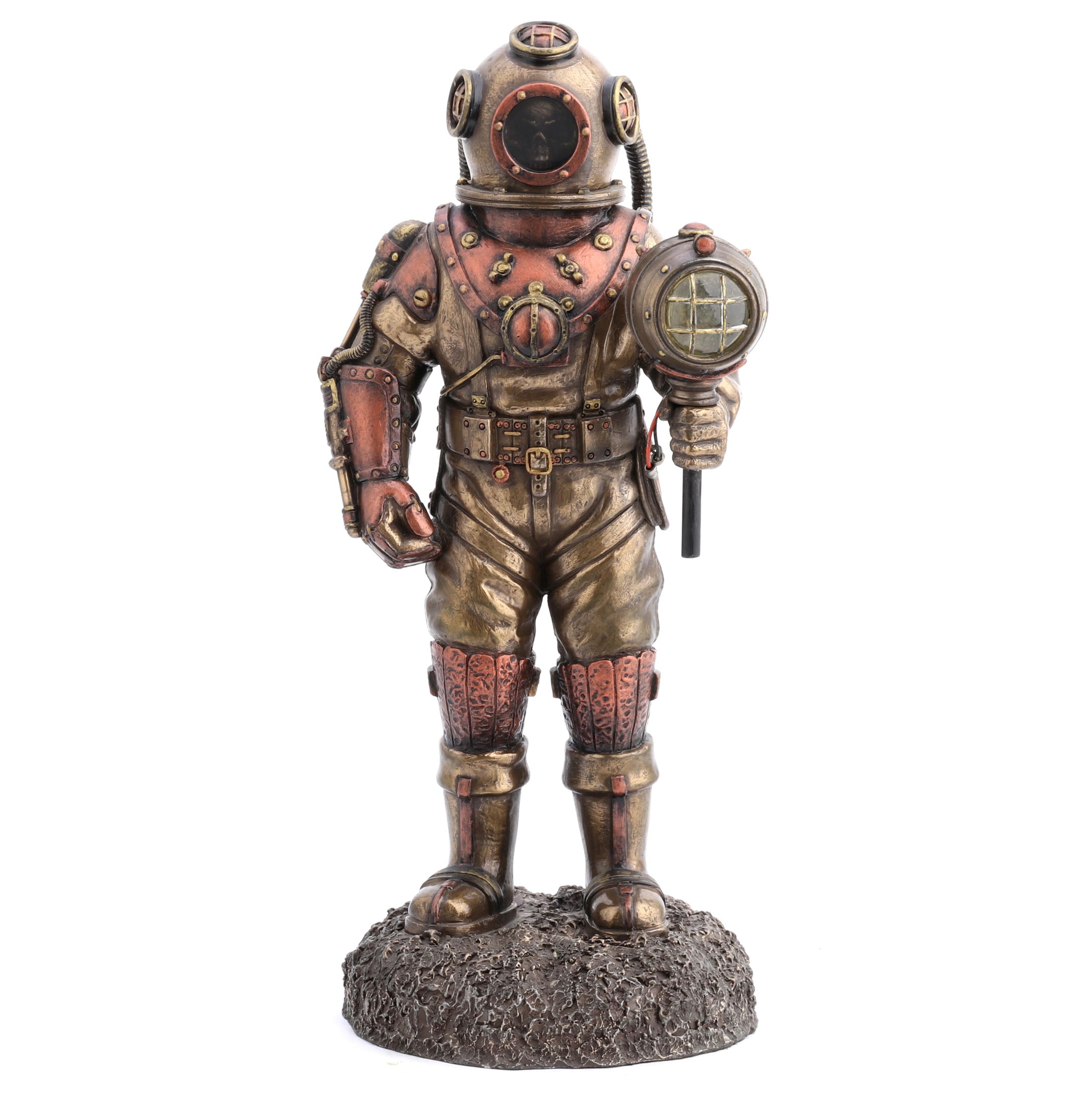 Steampunk Skeleton In Diving Bell With Light