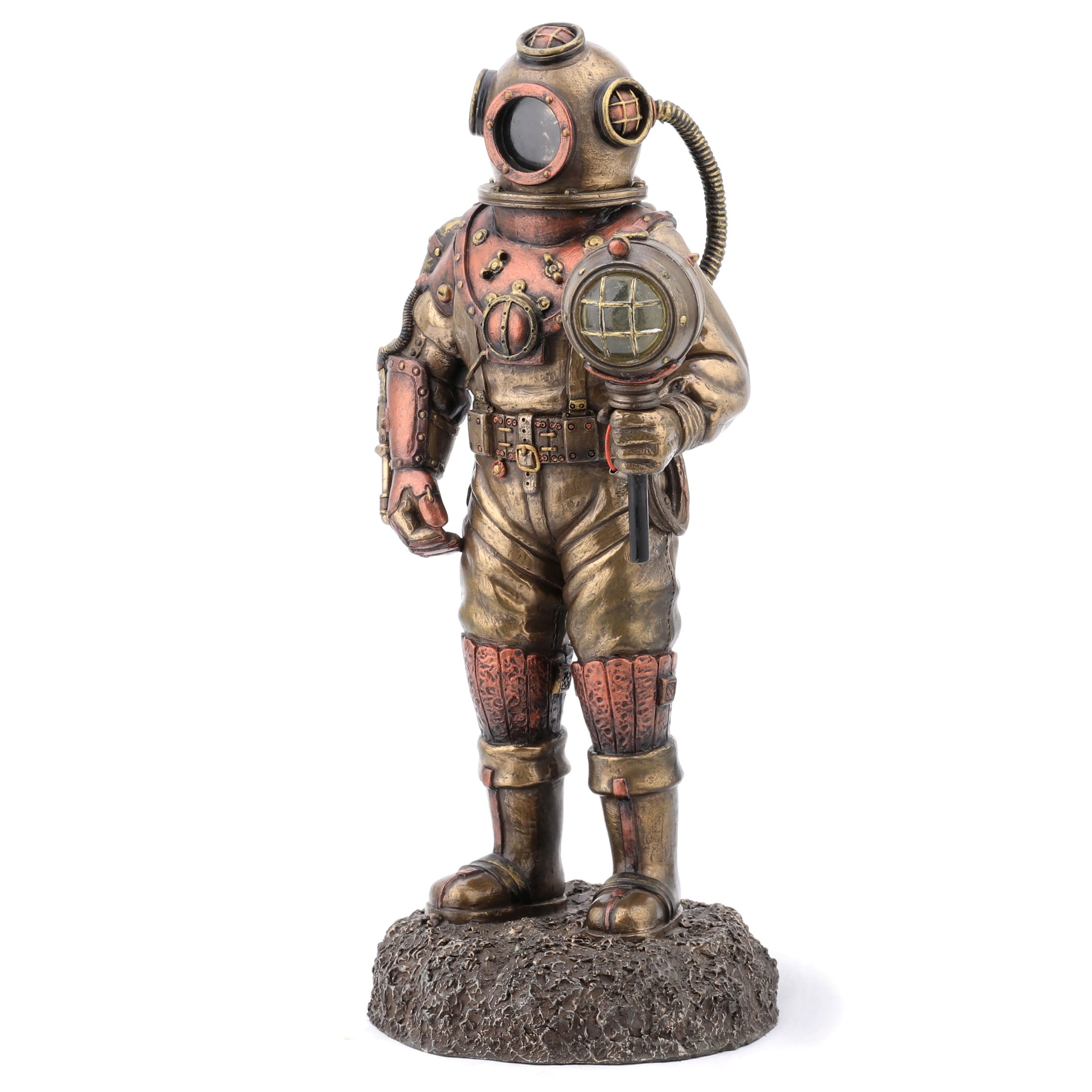 Steampunk Skeleton In Diving Bell With Light