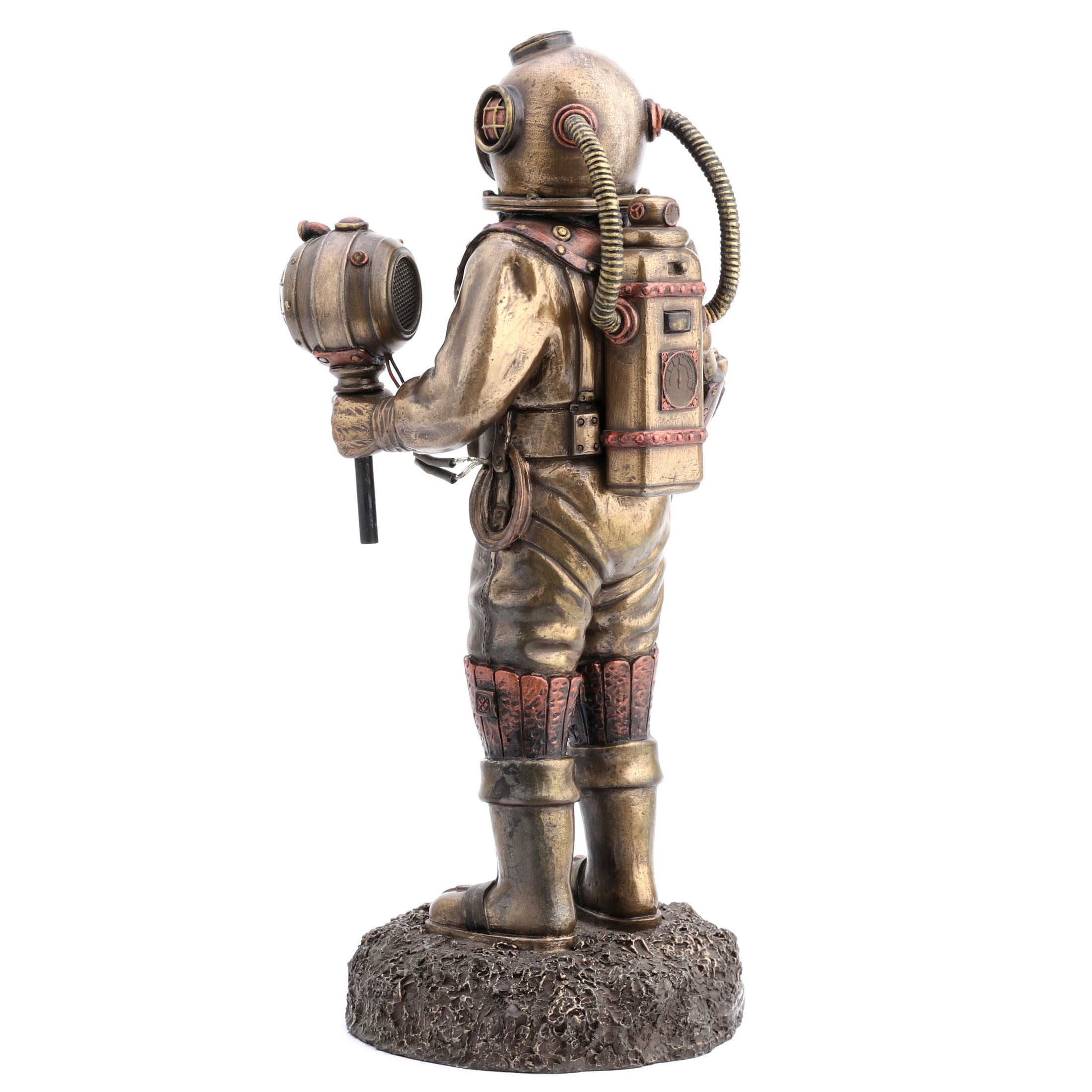 Steampunk Skeleton In Diving Bell With Light