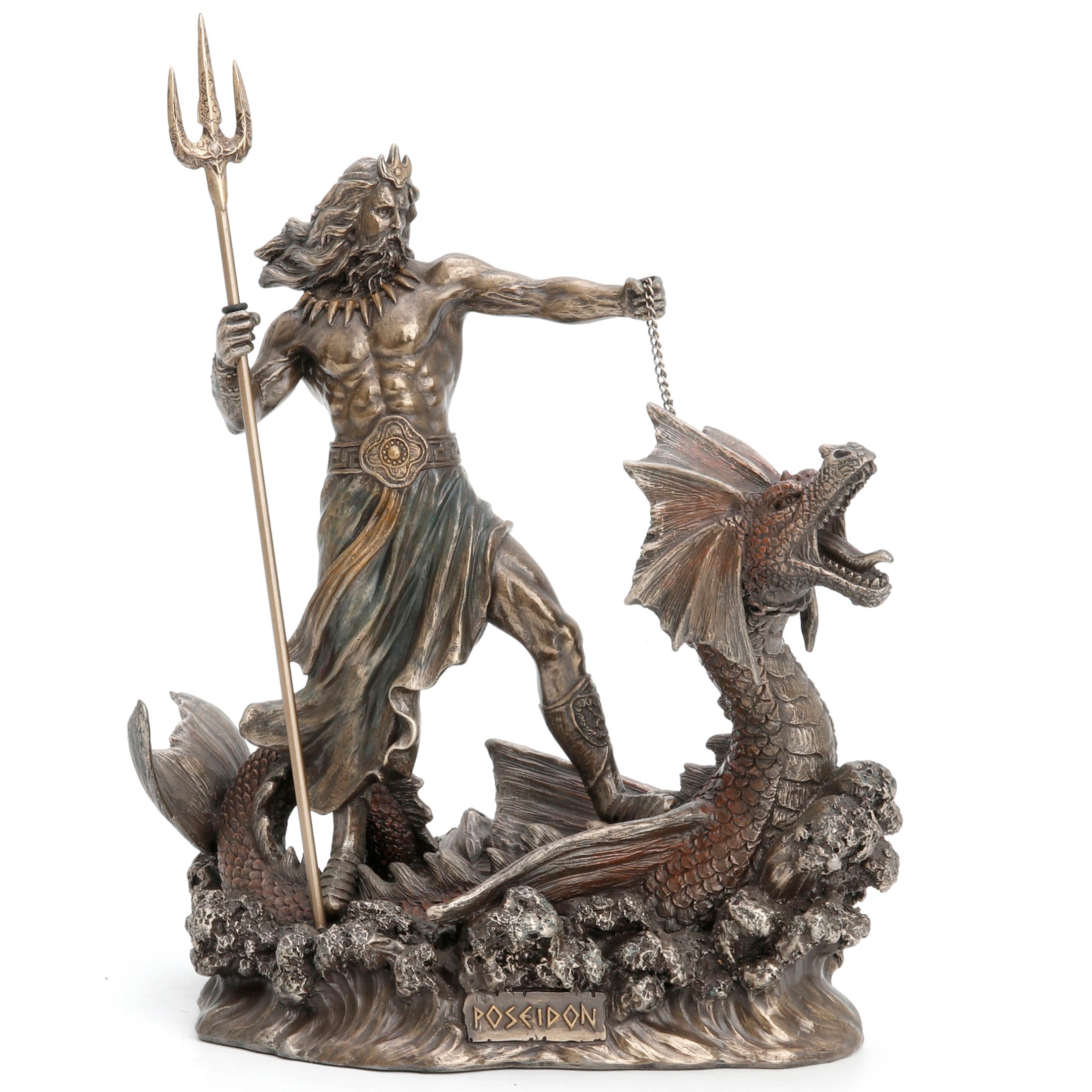 Poseidon With Trident Standing On Hippocampus
