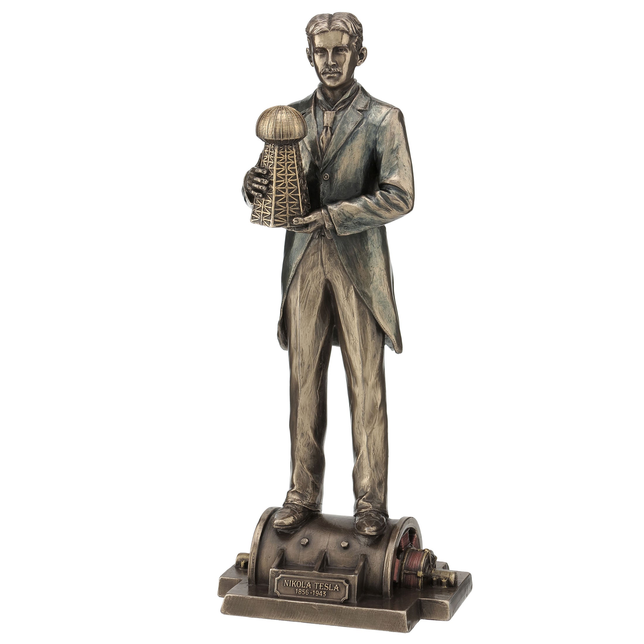 Nikola Tesla Holding A Model Of Wardenclyffe Tower