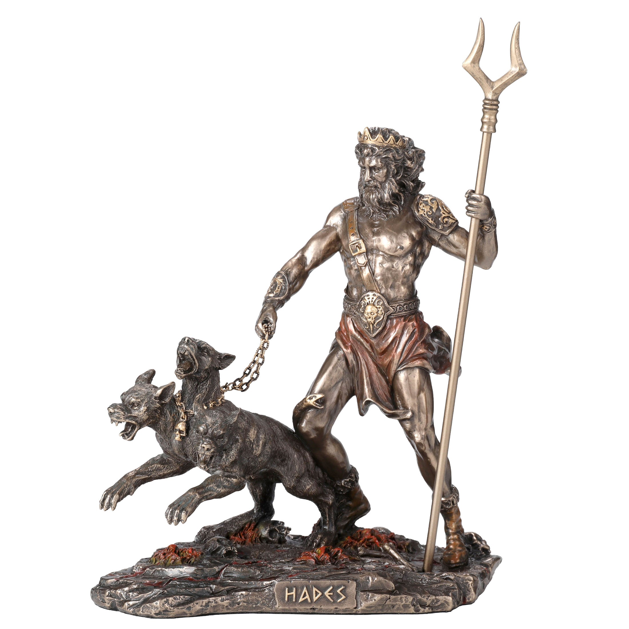 Hades Holding Staff With Cerberus