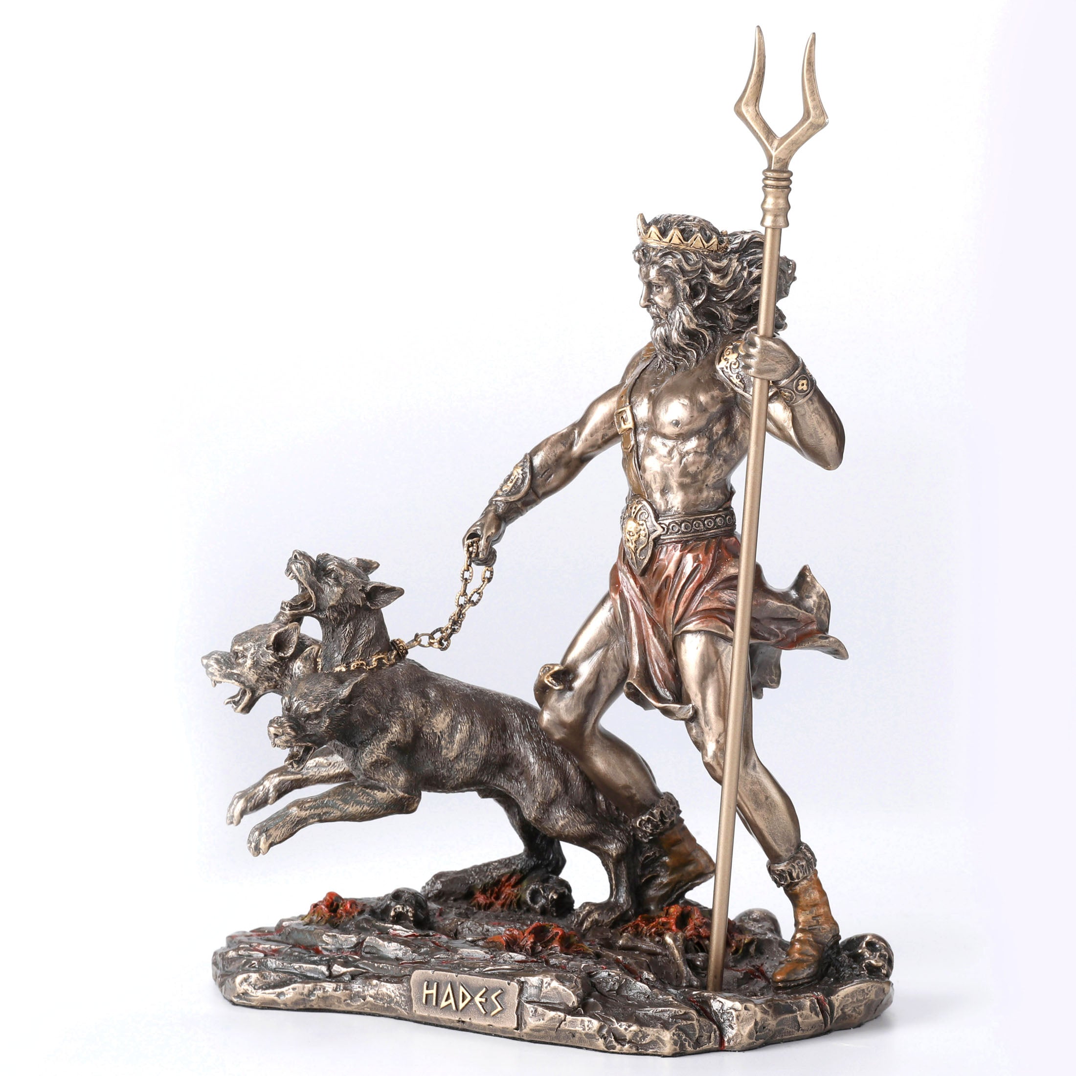 Hades Holding Staff With Cerberus