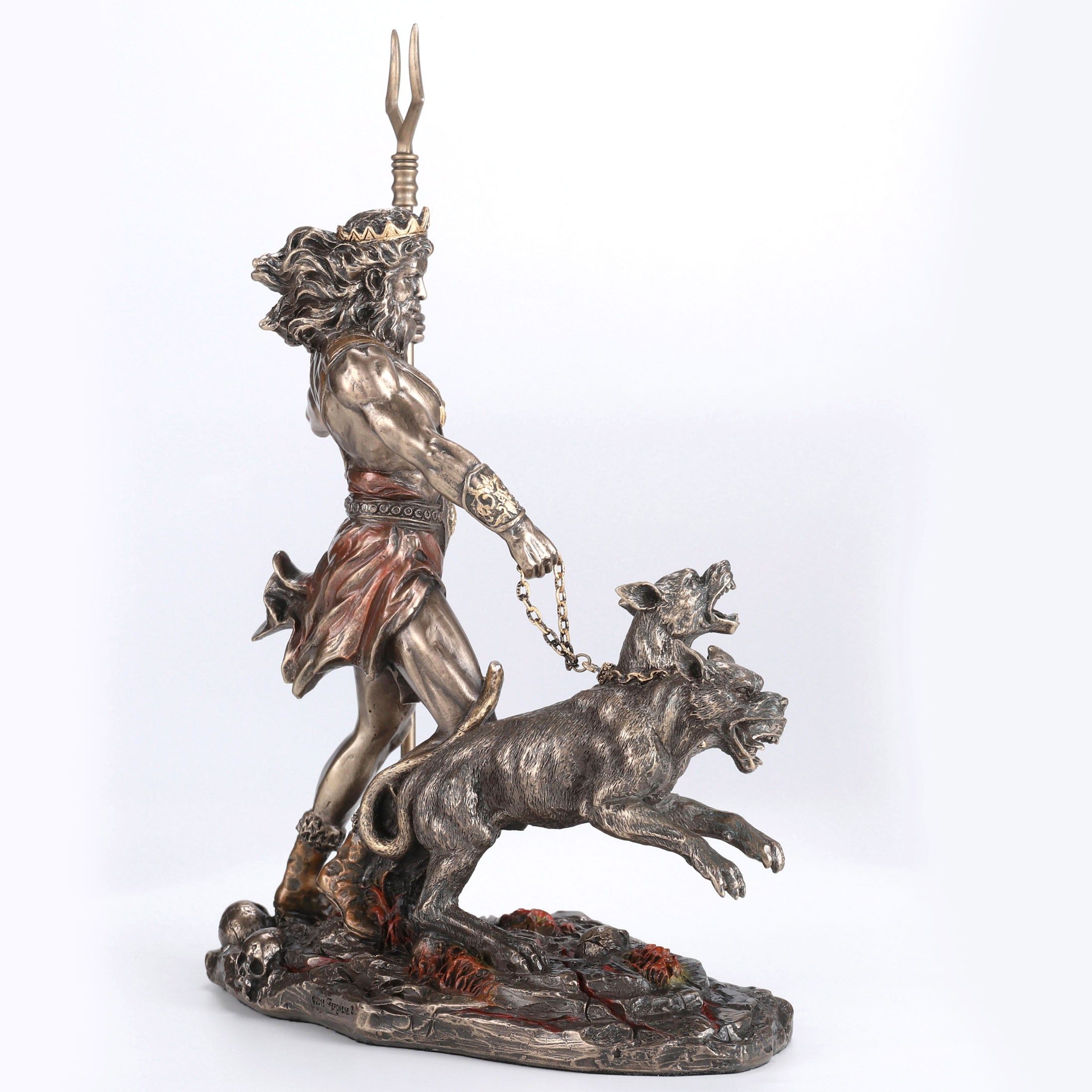 Hades Holding Staff With Cerberus