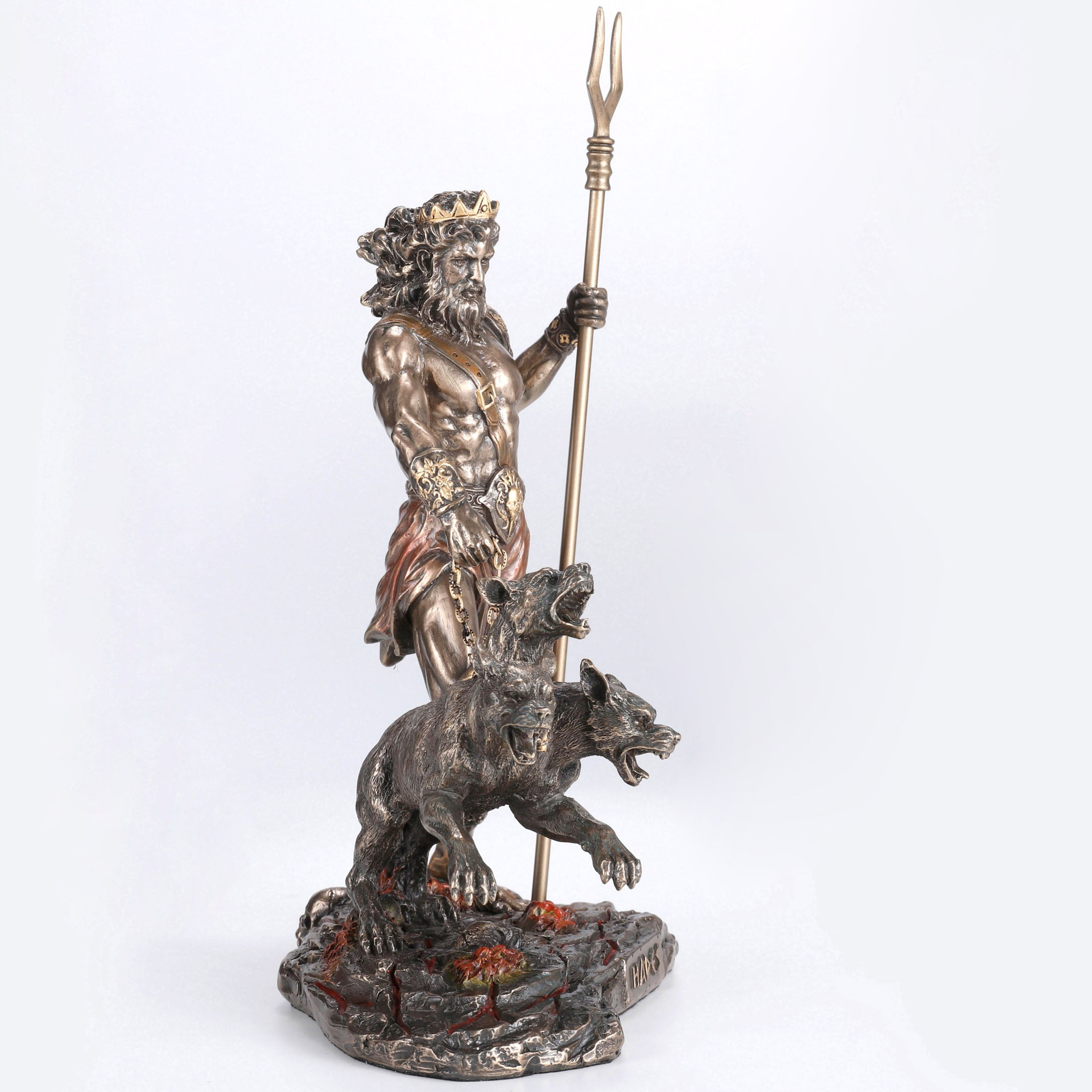 Hades Holding Staff With Cerberus