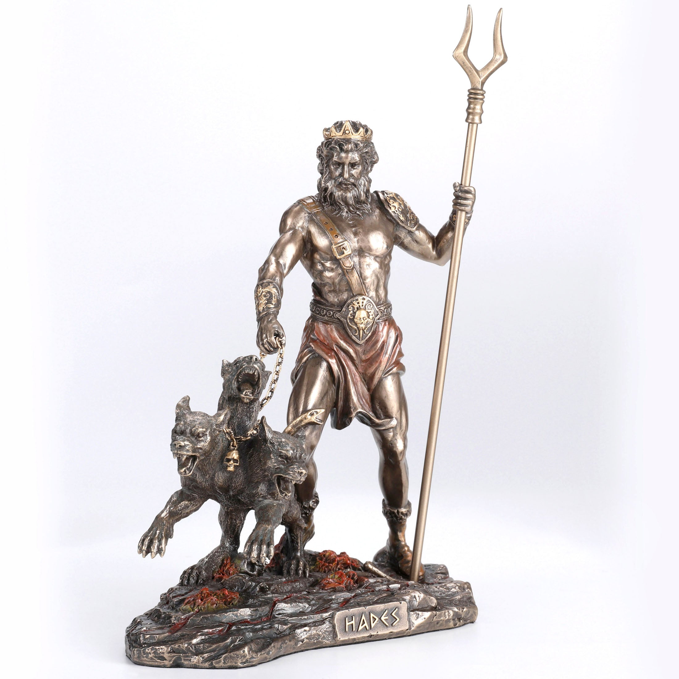 Hades Holding Staff With Cerberus