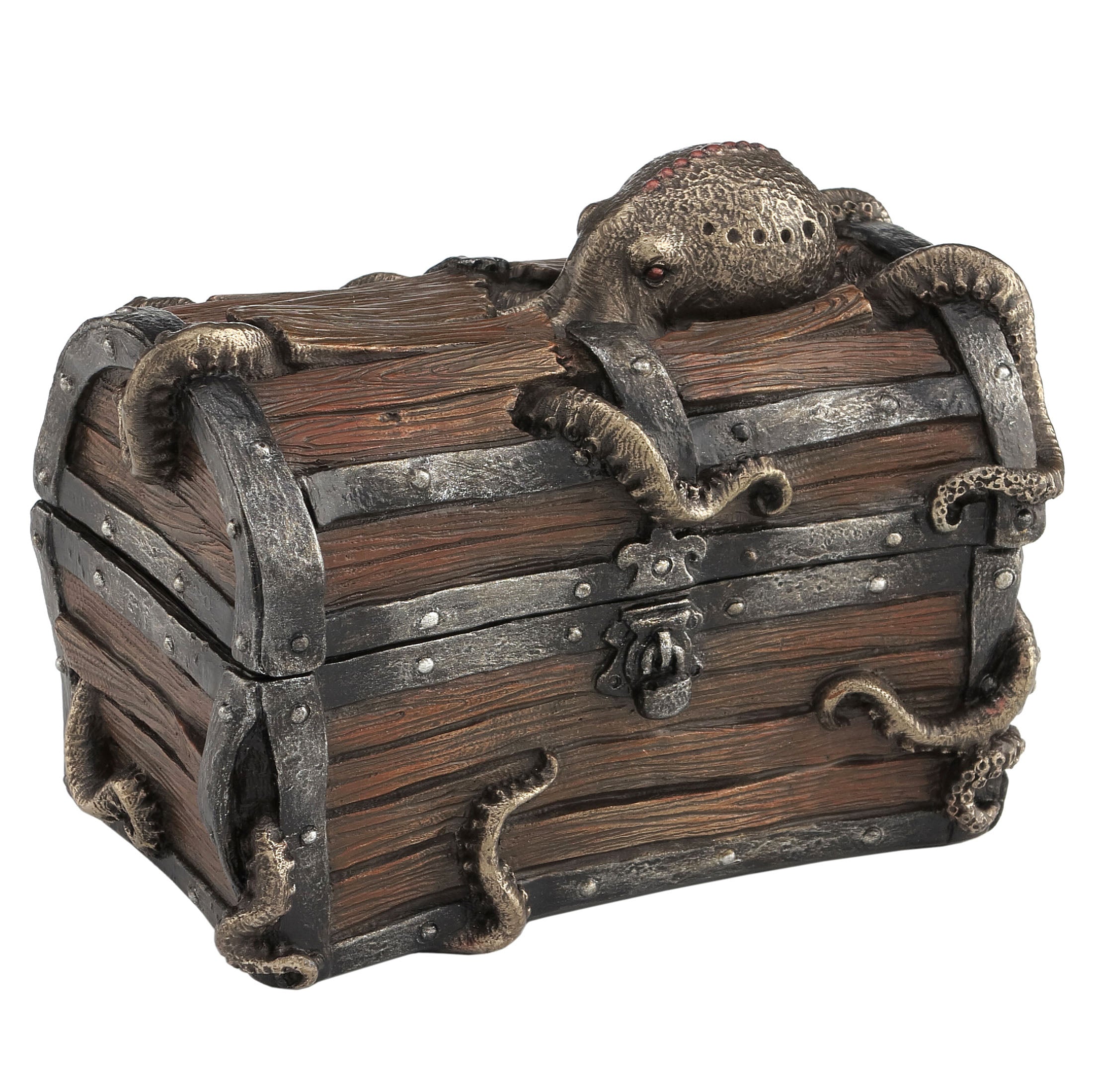Octopus Cracked Treasure Chest Trinket Box