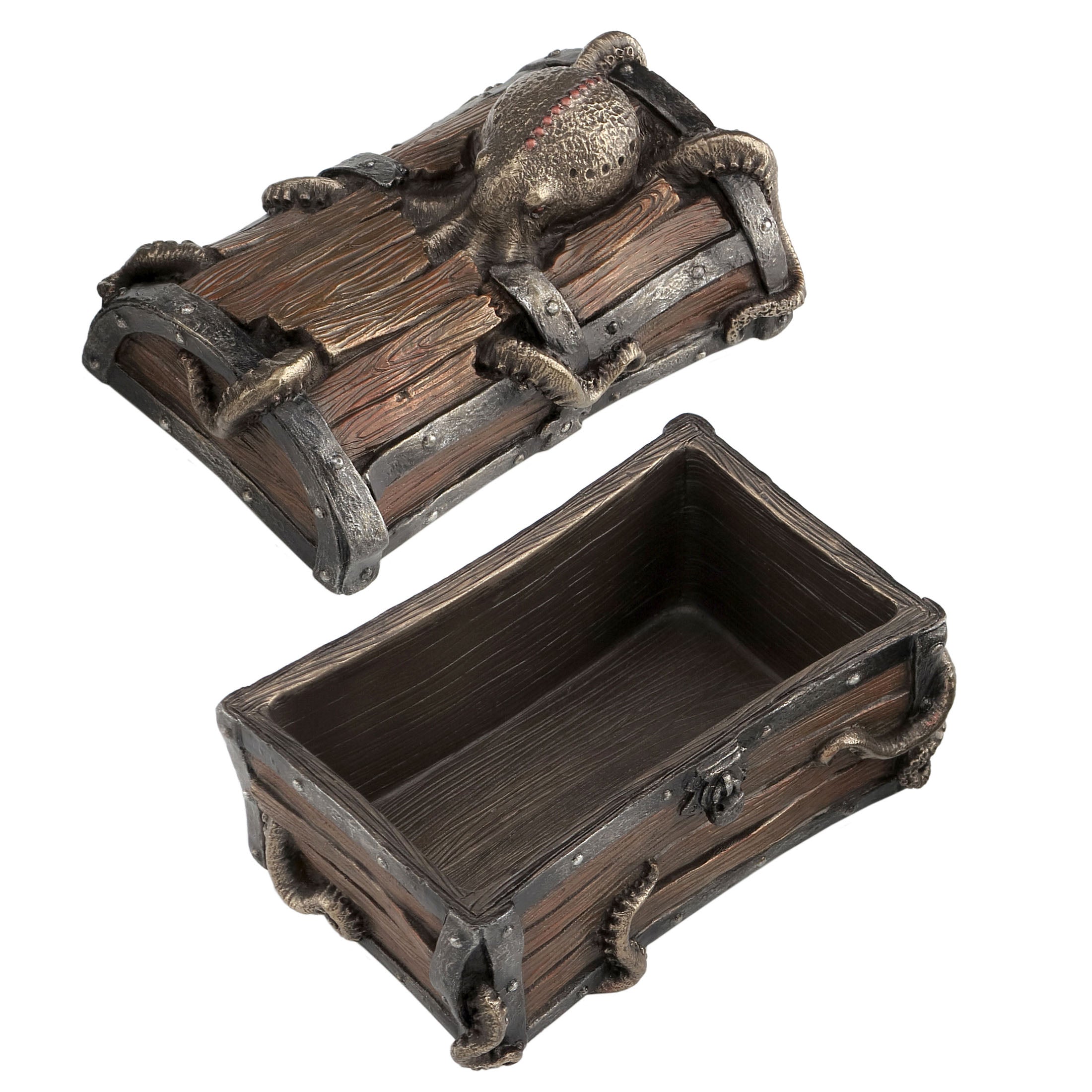 Octopus Cracked Treasure Chest Trinket Box