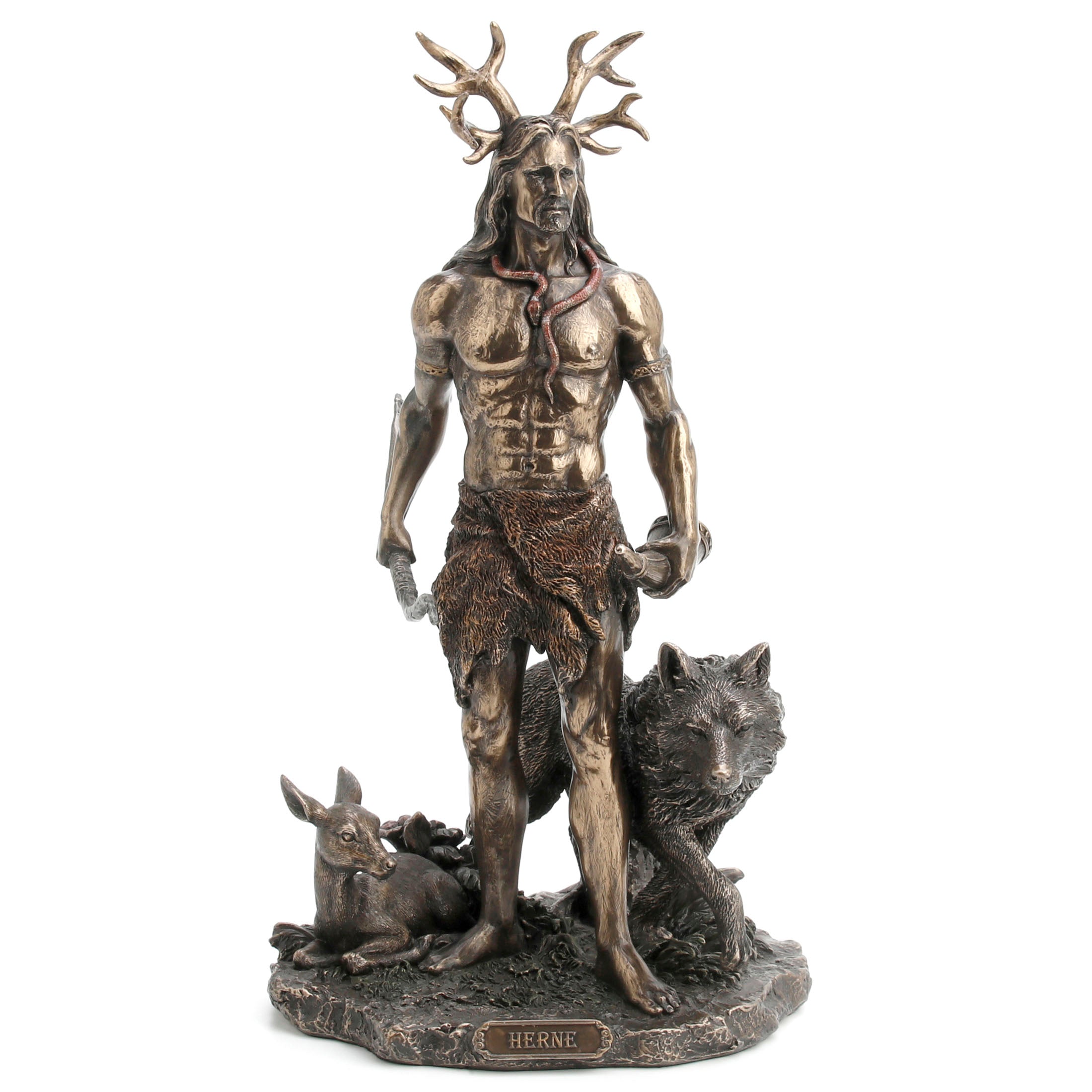 Herne The Hunter With Deer And Wolf