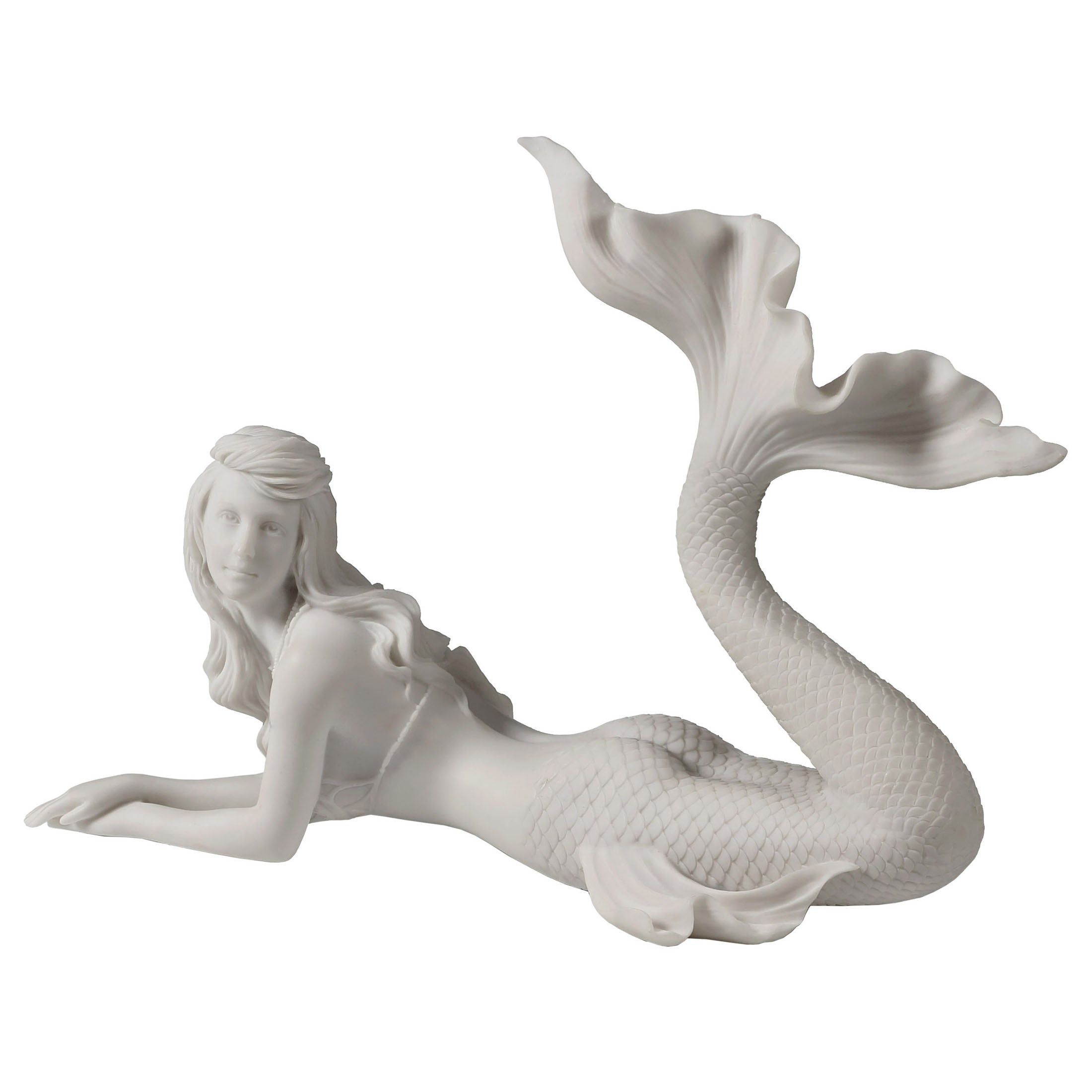 Mermaid Lying Down 11 Inch (Marble White Color)