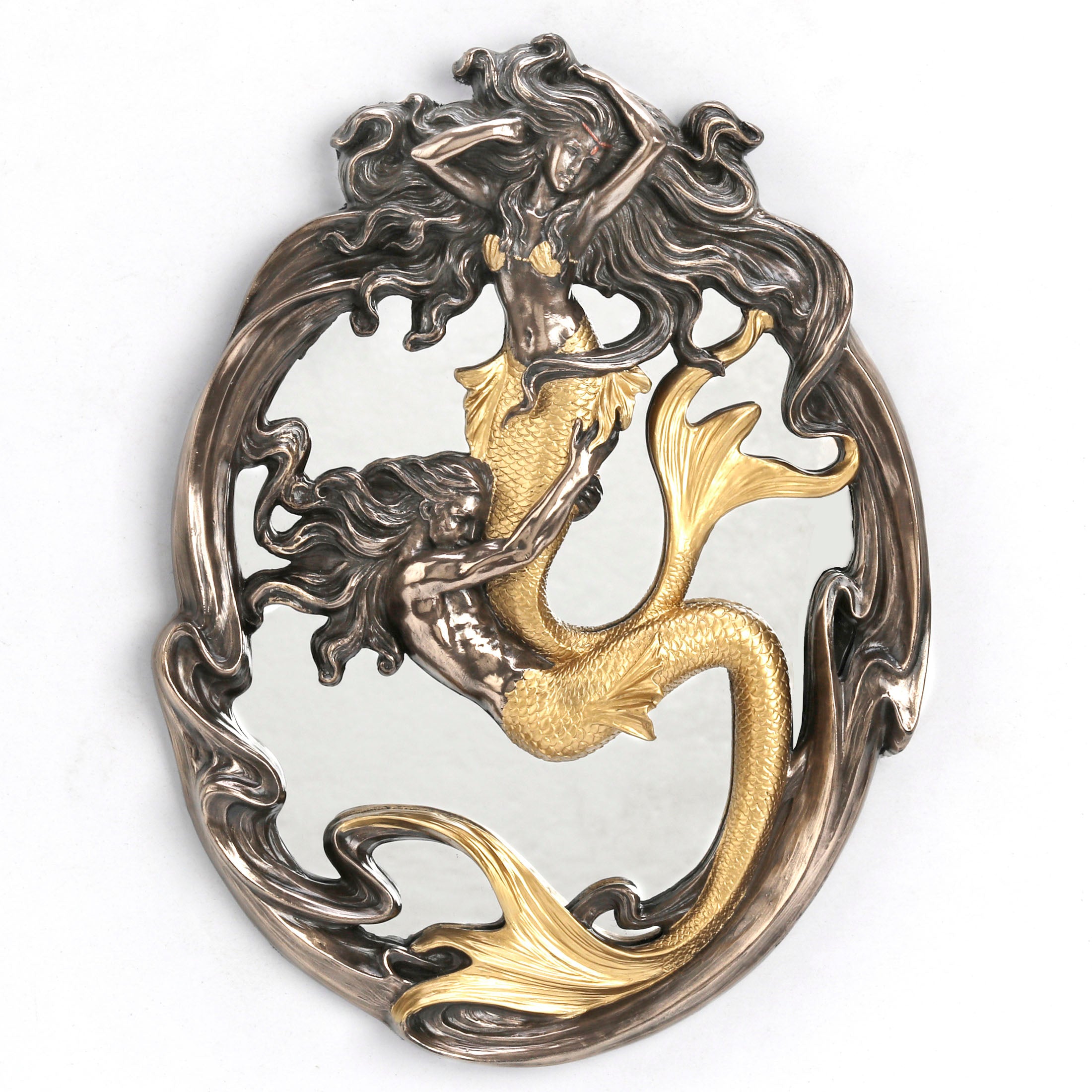 Merman Holding Mermaid Mirror