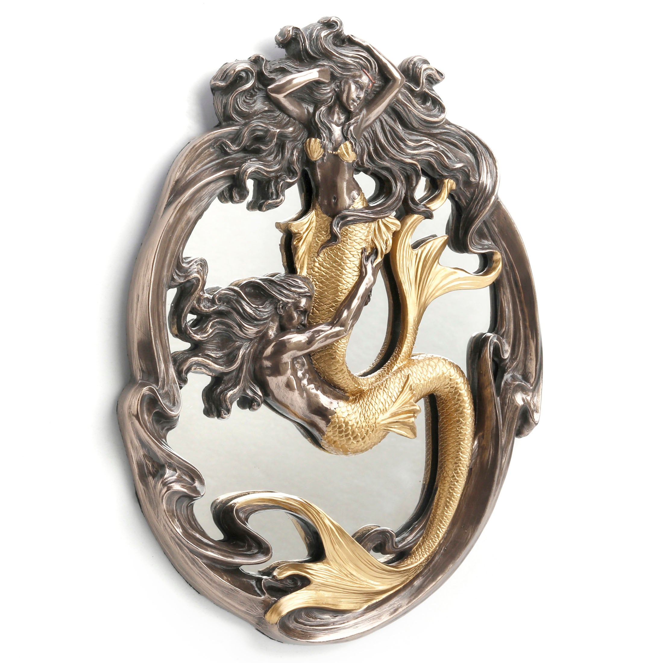 Merman Holding Mermaid Mirror