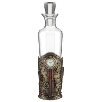 Steampunk Spirit Decanter With Clock