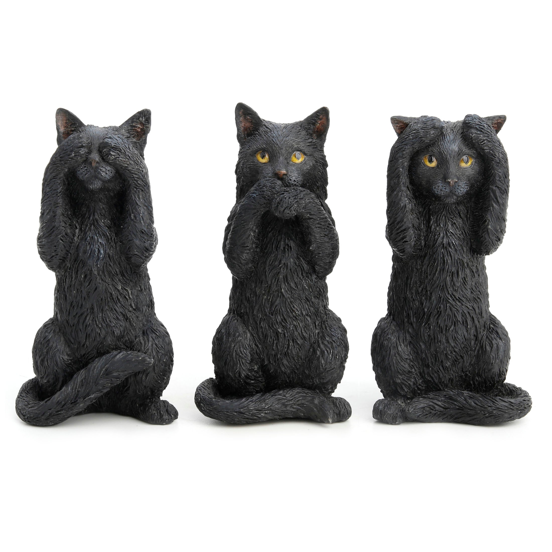 Black Kittens Hear No Evil, Speak No Evil, See No Evil (Set Of 3)