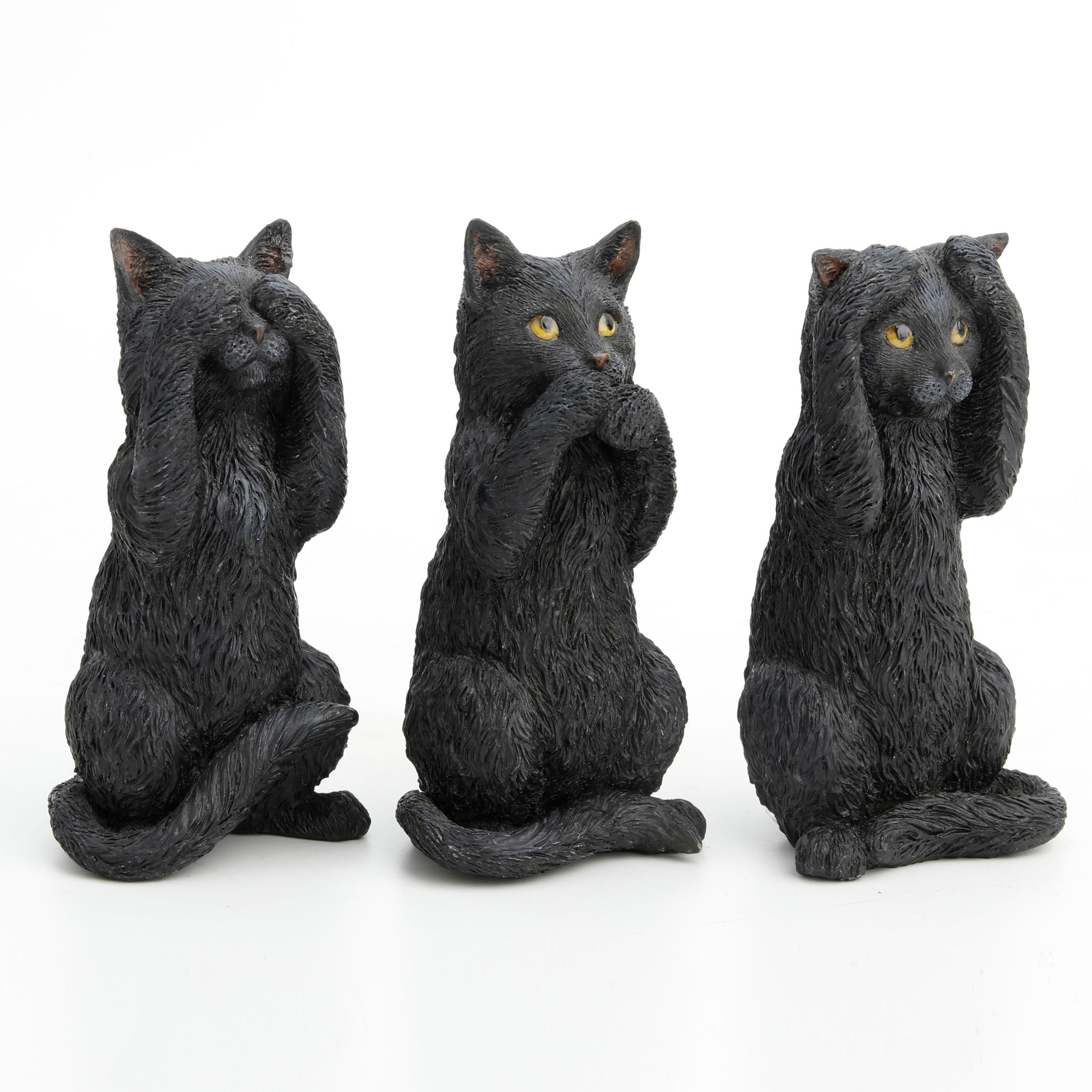 Black Kittens Hear No Evil, Speak No Evil, See No Evil (Set Of 3)