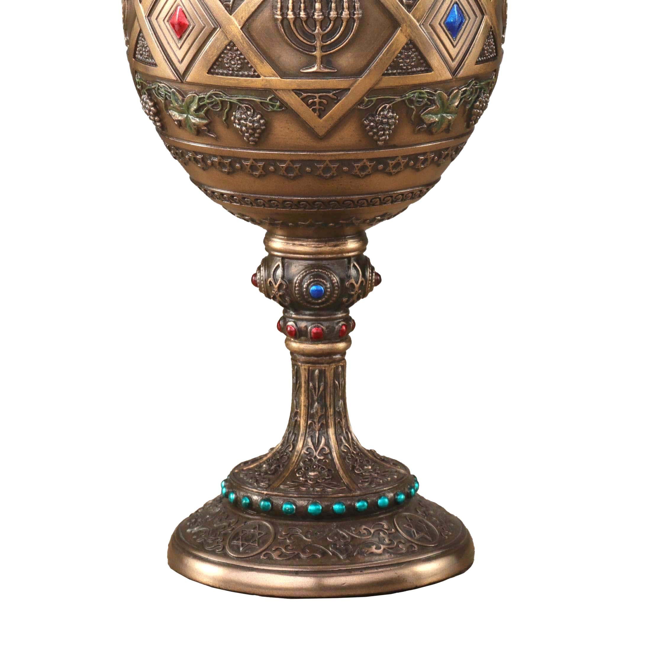 Star Of David Menorah Kiddush Shabbat Cup Chalice