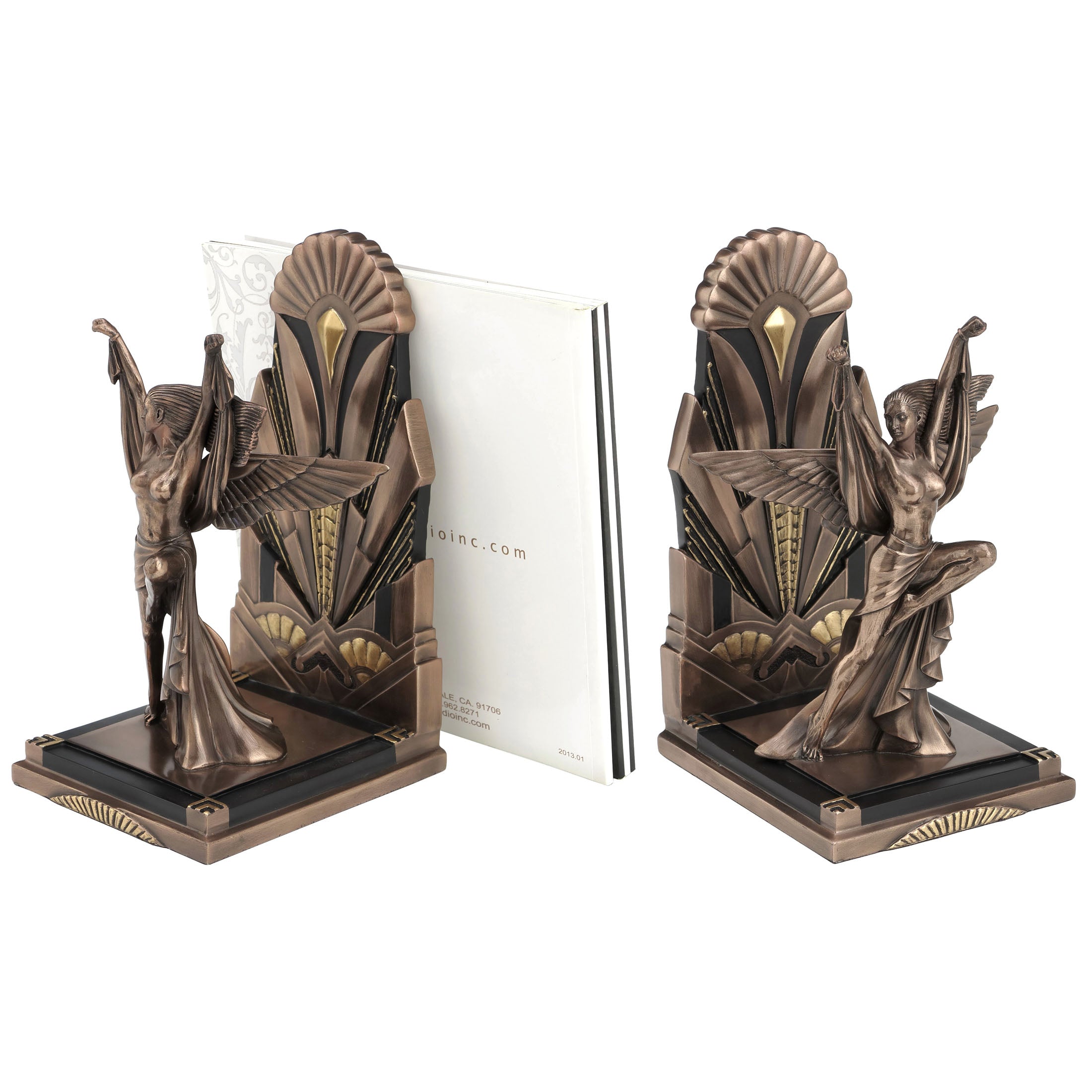 Art Deco Style Female Figure Single Bookend (Cold Cast Copper)