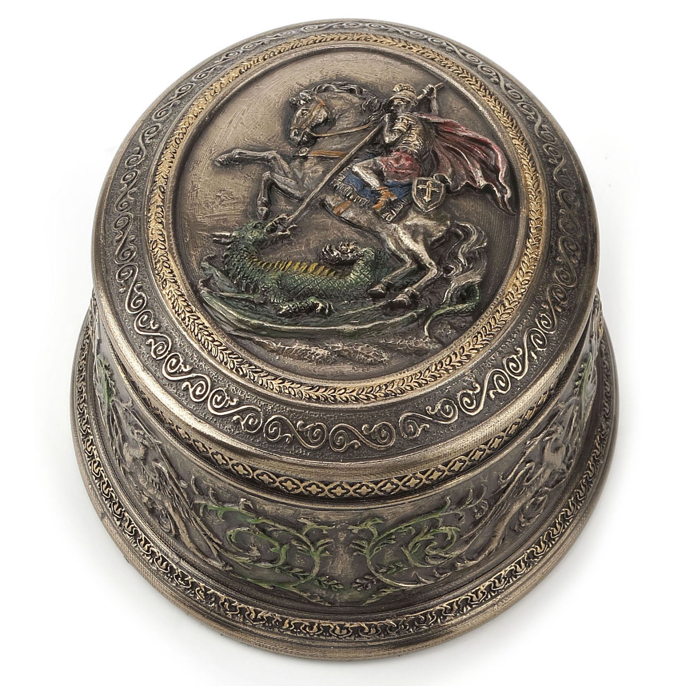 Saint George Slaying Dragon Trinket Box