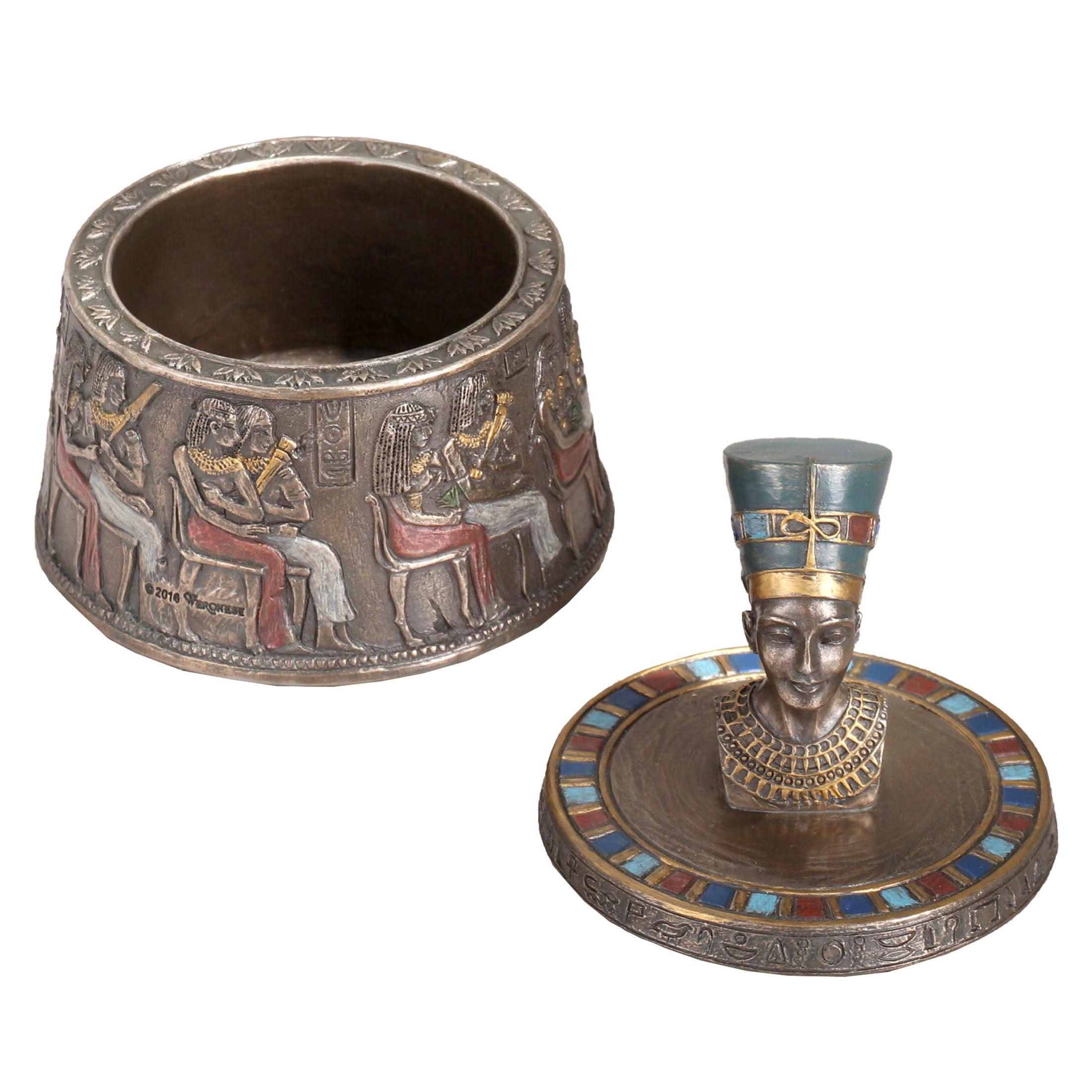 Bust Of Nefertiti Egyptian Round Trinket Box