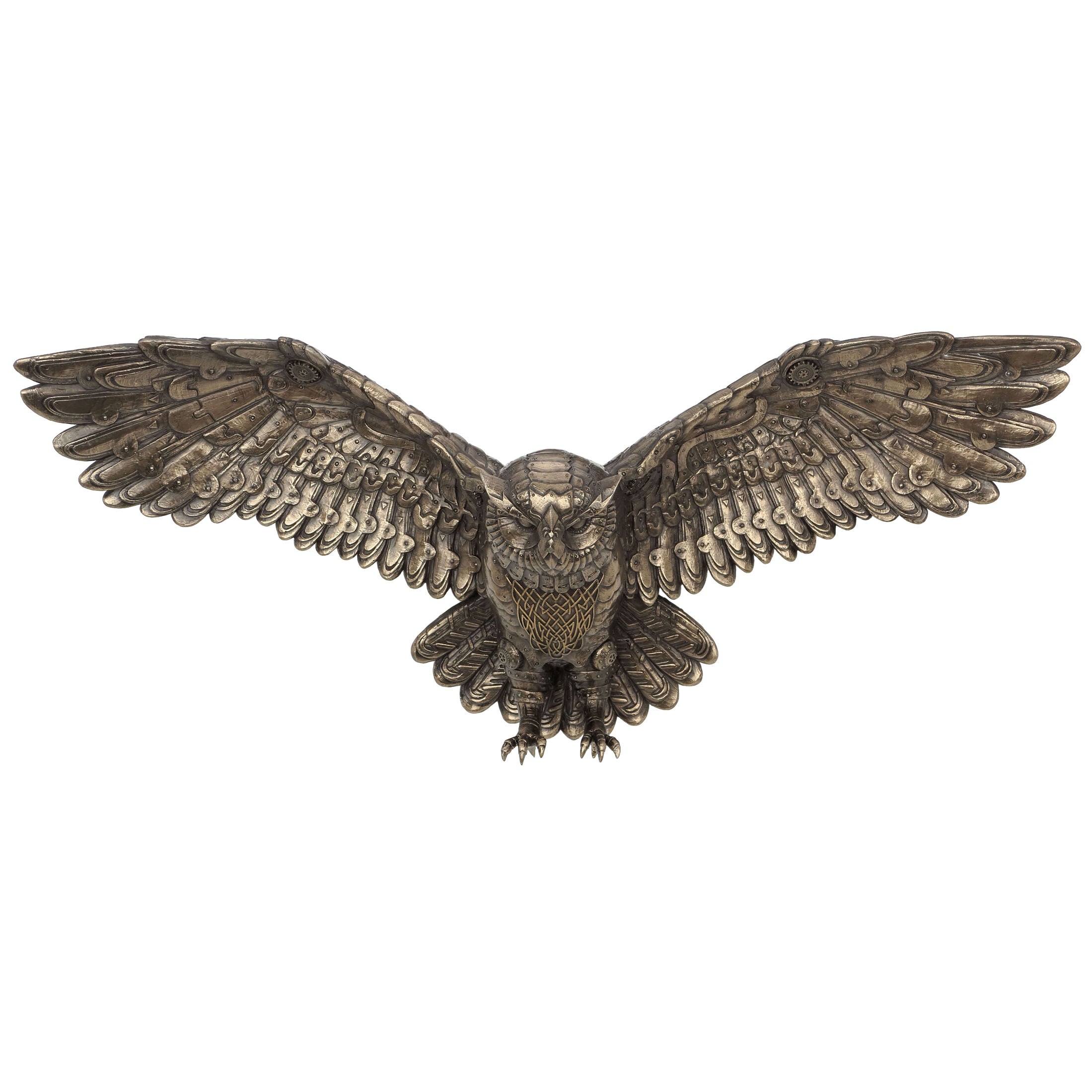 Flying Steampunk Owl Wall Plaque