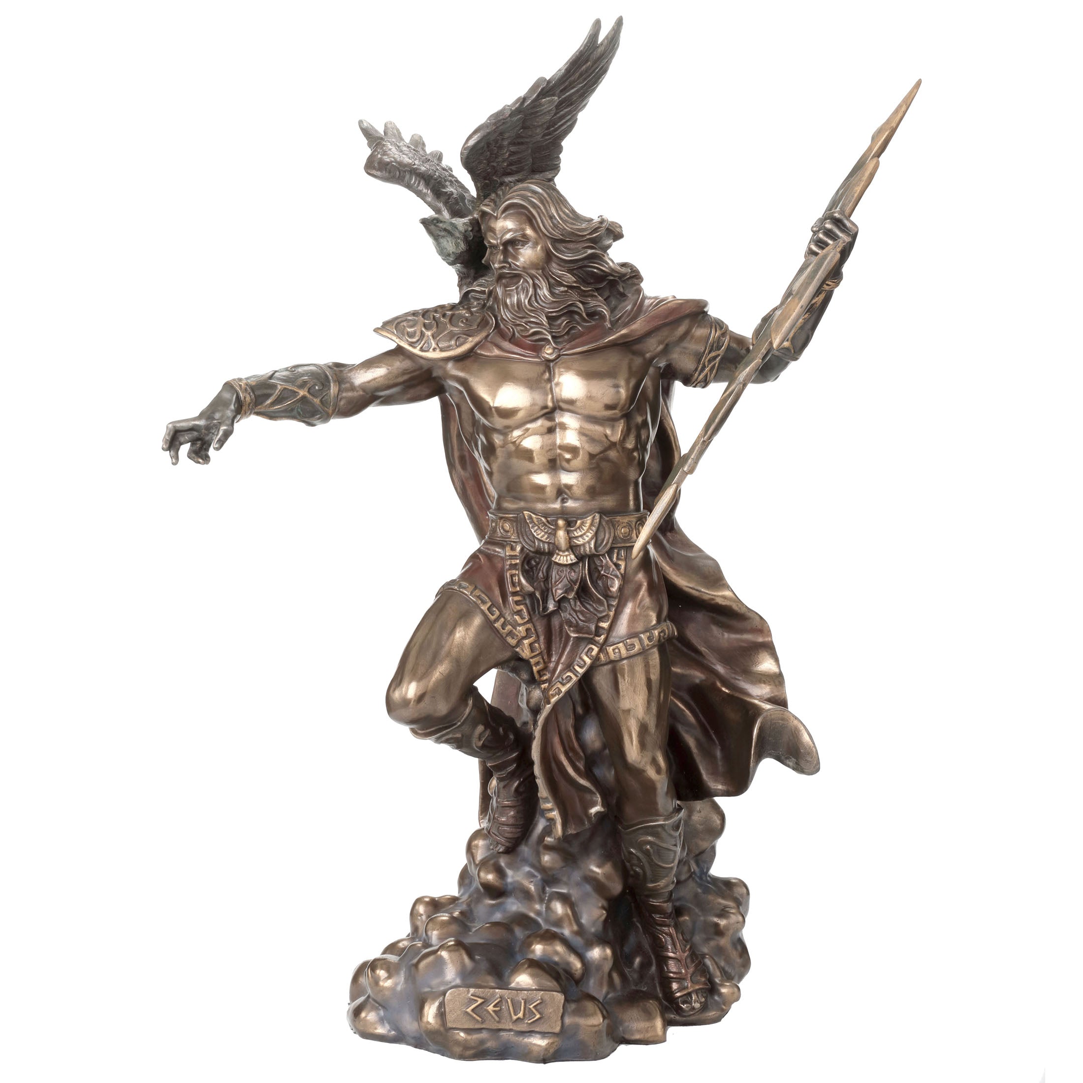 Zeus Holding Thunderbolt With Eagle 50Cm