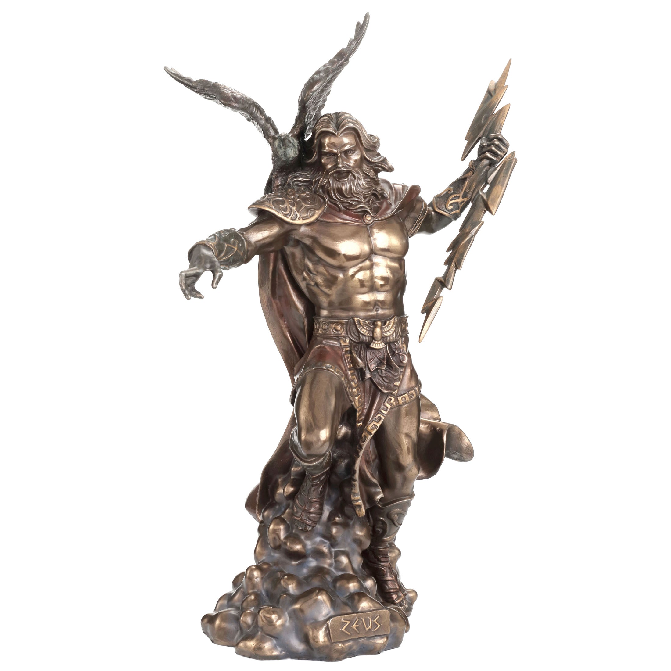 Zeus Holding Thunderbolt With Eagle 50Cm