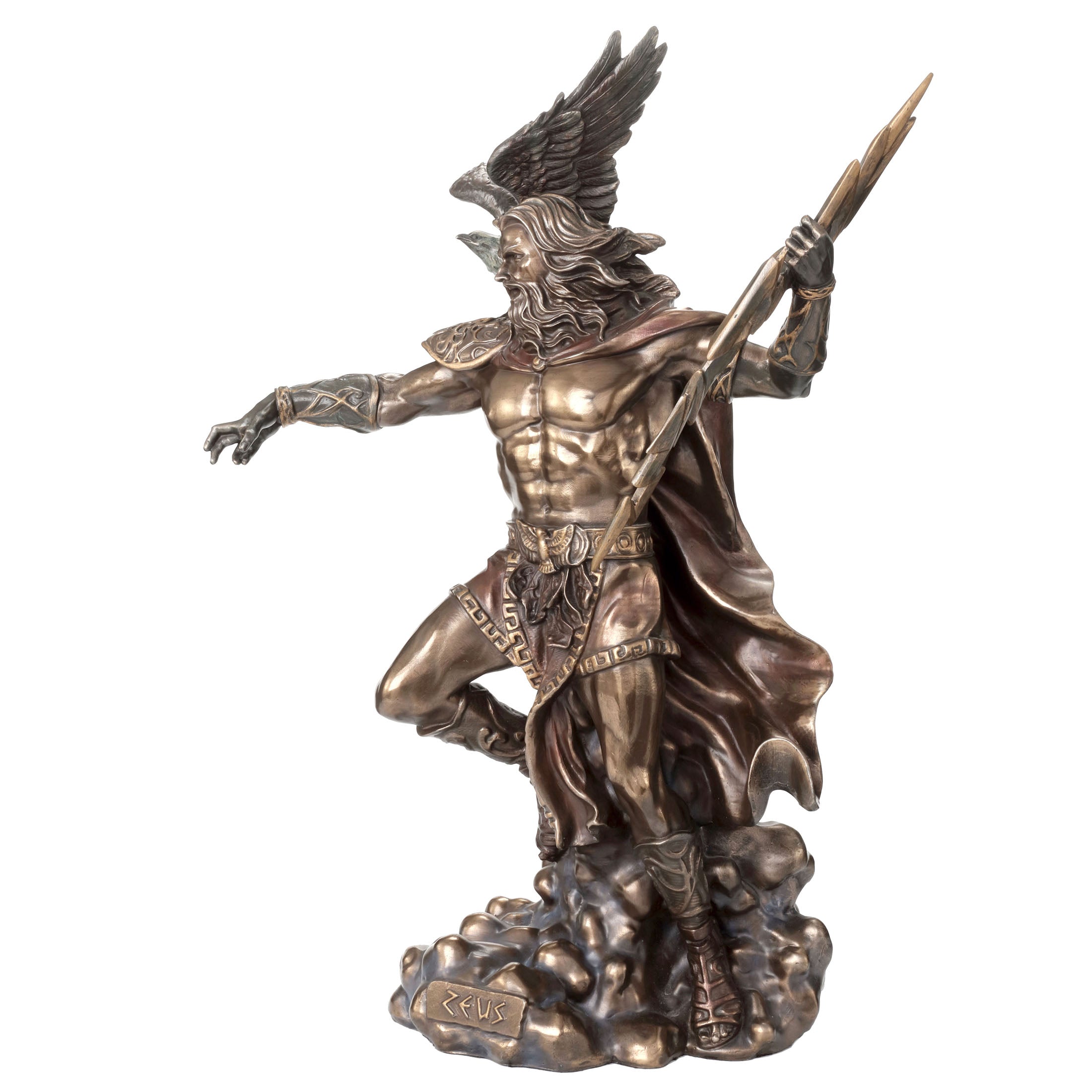 Zeus Holding Thunderbolt With Eagle 50Cm