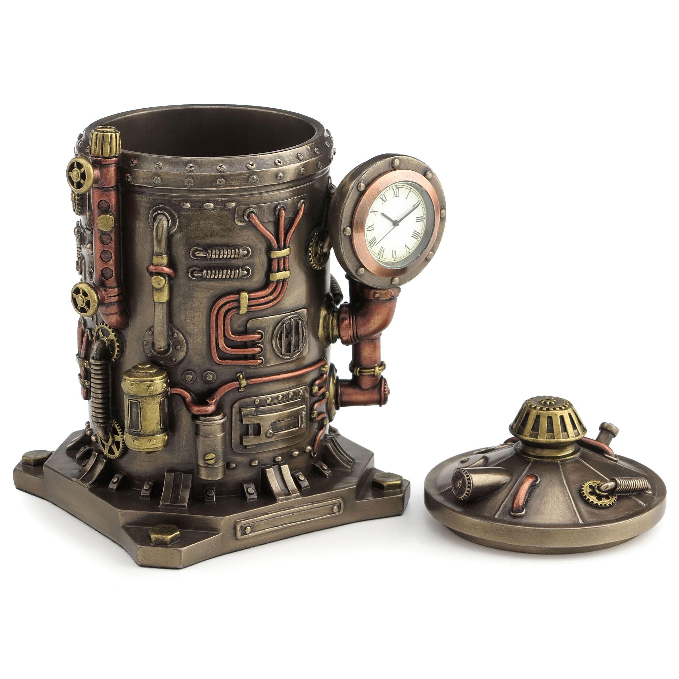 Steampunk Mysterious Container Clock Trinket Box