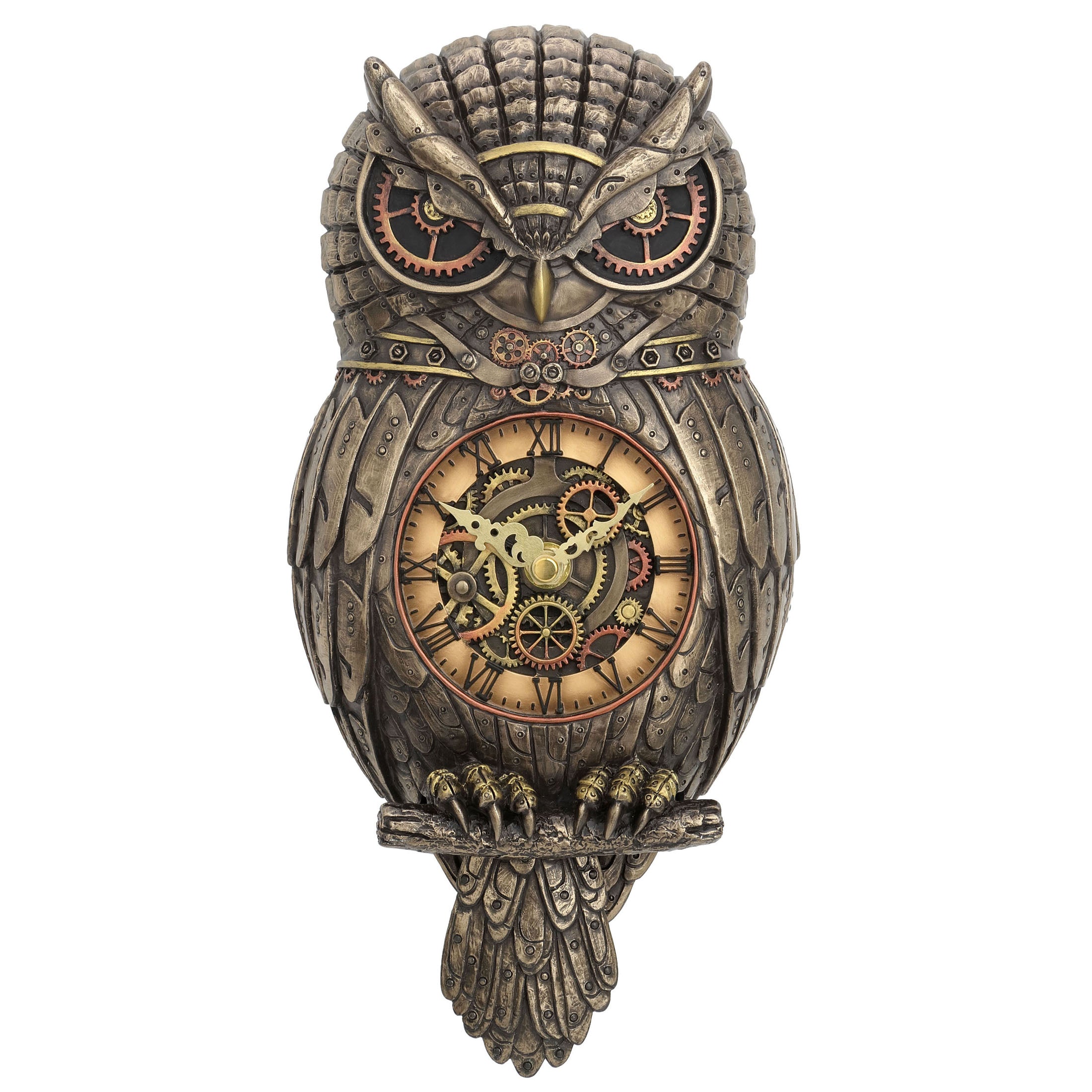 Steampunk Owl Pendulum Wall Clock