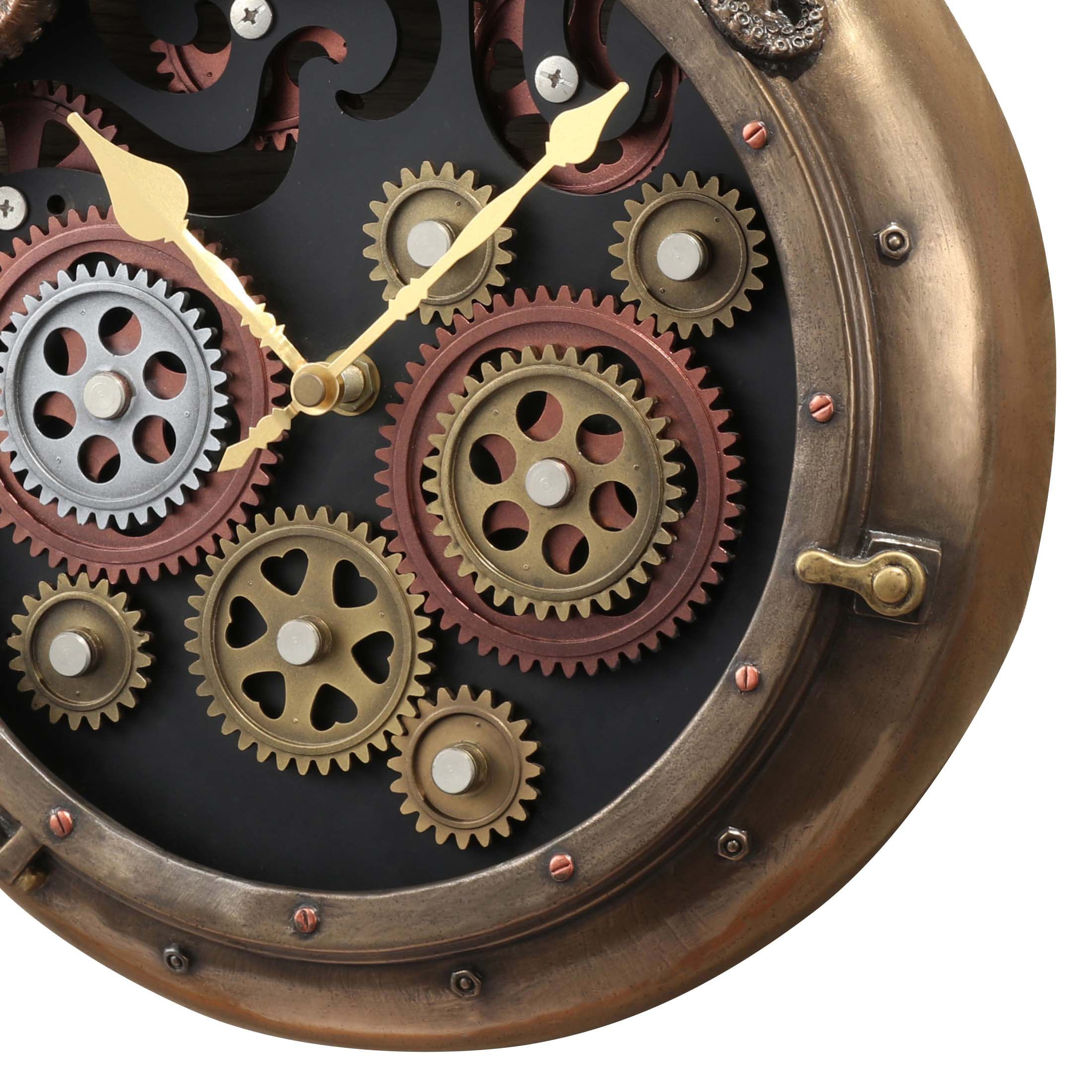 Steampunk Octopus Porthole Wall Clock