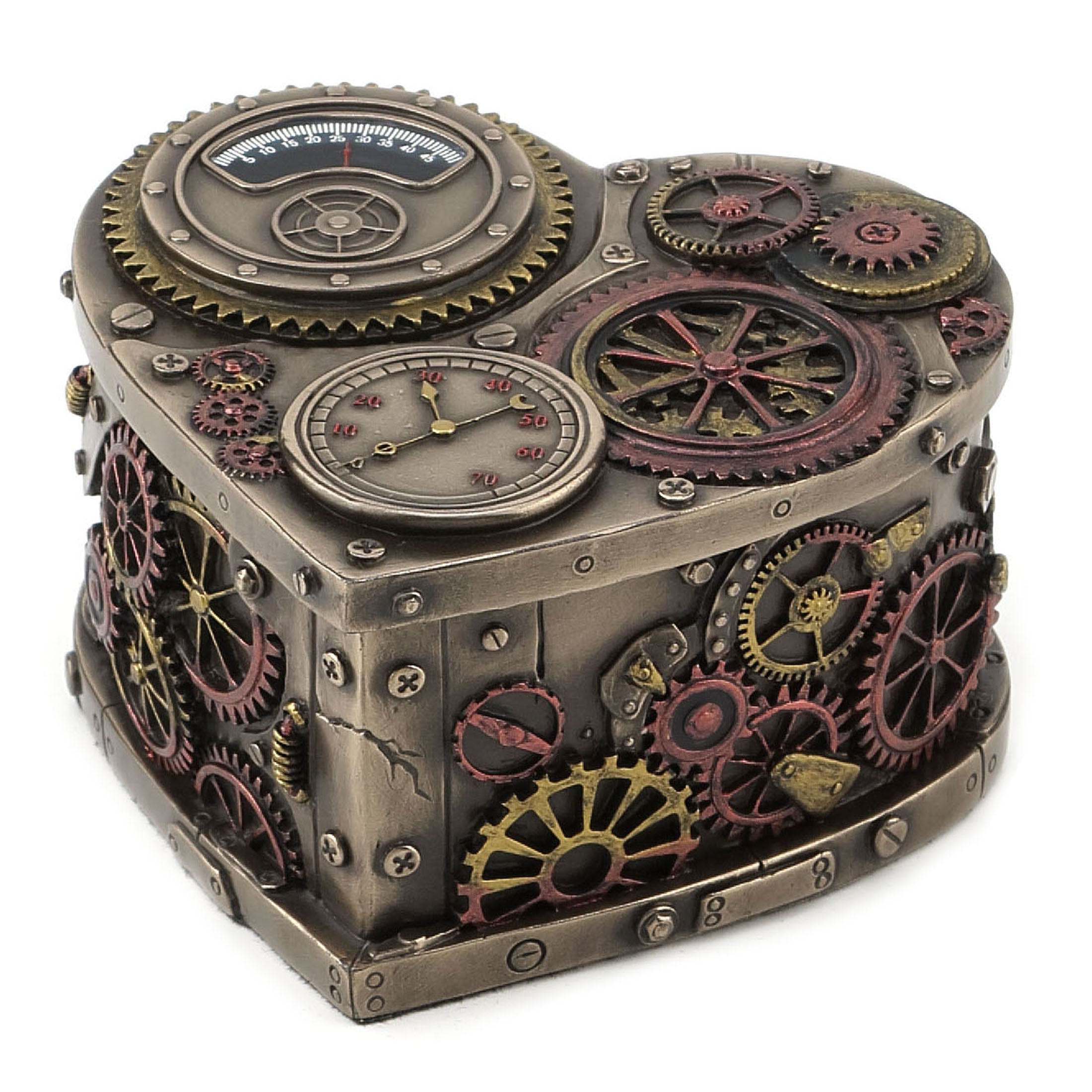 Steampunk Heart Shape Trinket Box