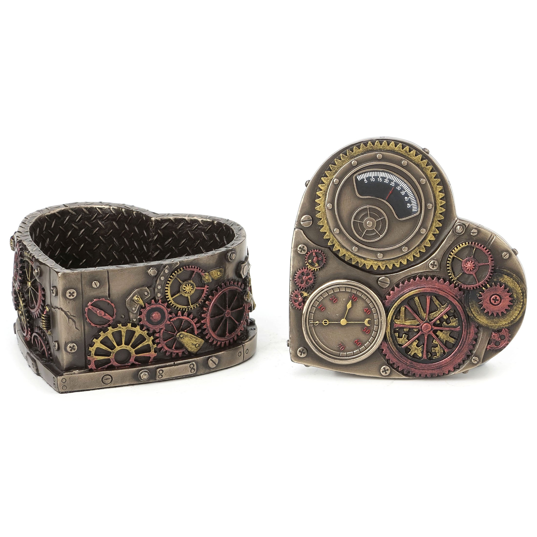 Steampunk Heart Shape Trinket Box