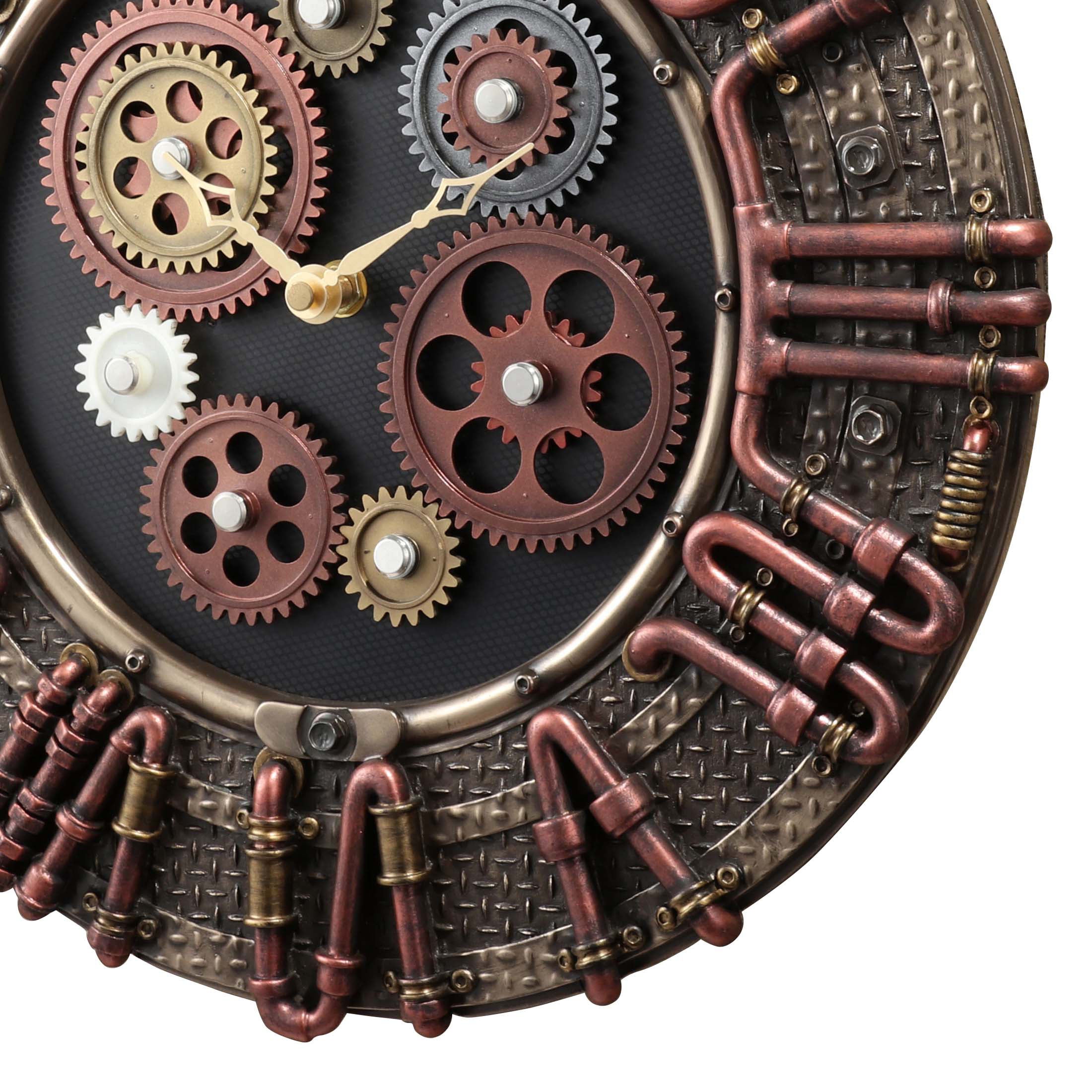 Steampunk Brass Conduit Wall Clock