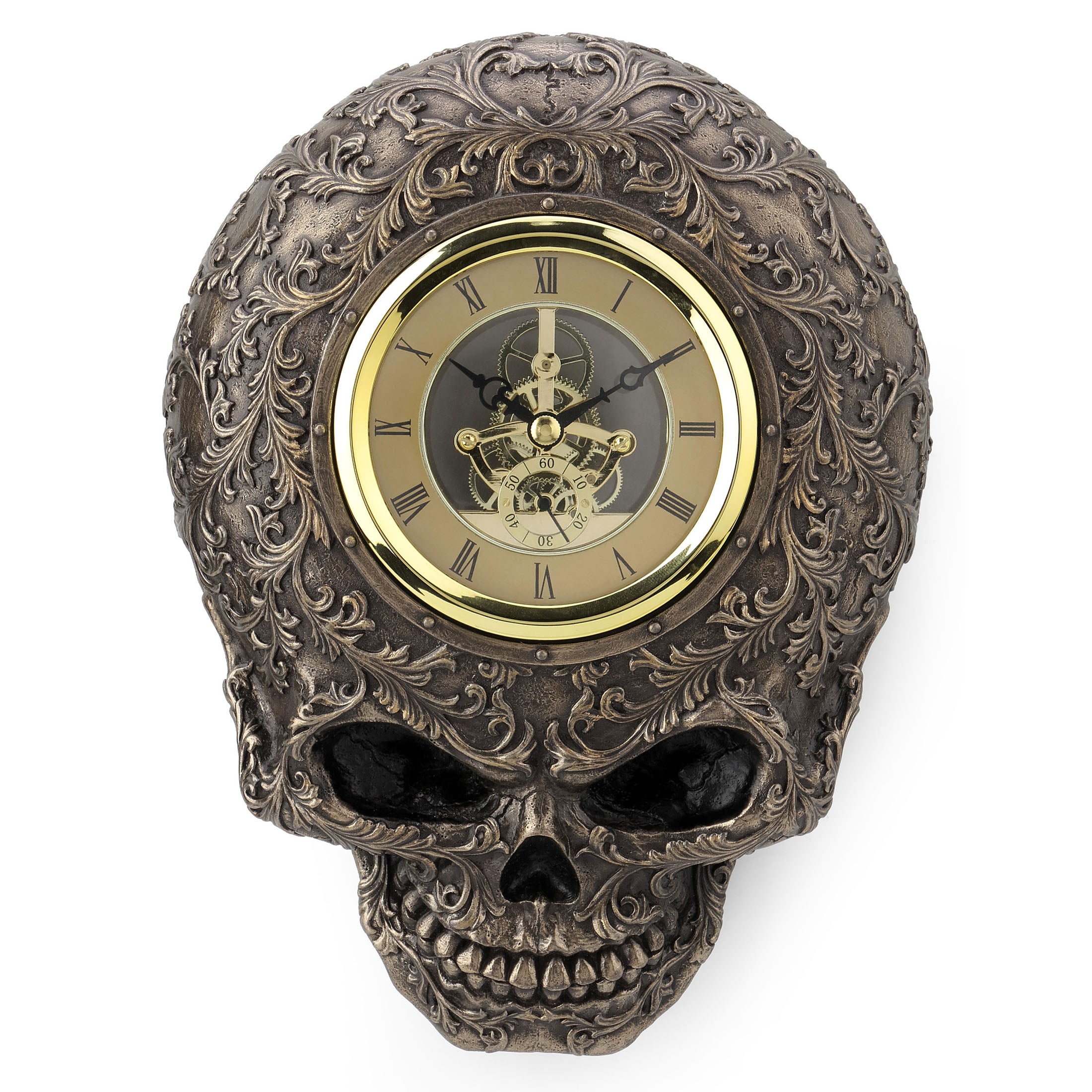 Steampunk Decorative Flat Skull Wall Clock