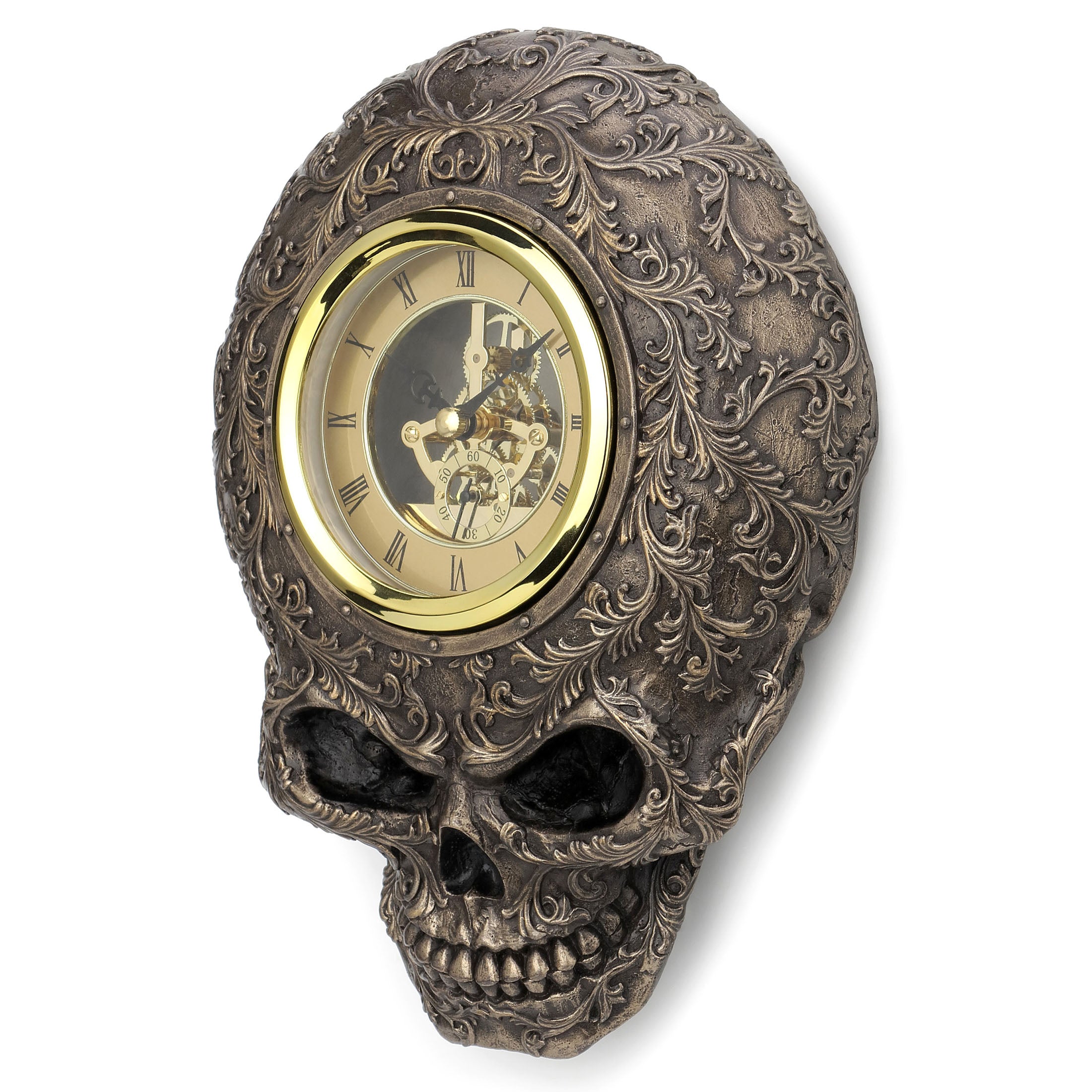 Steampunk Decorative Flat Skull Wall Clock