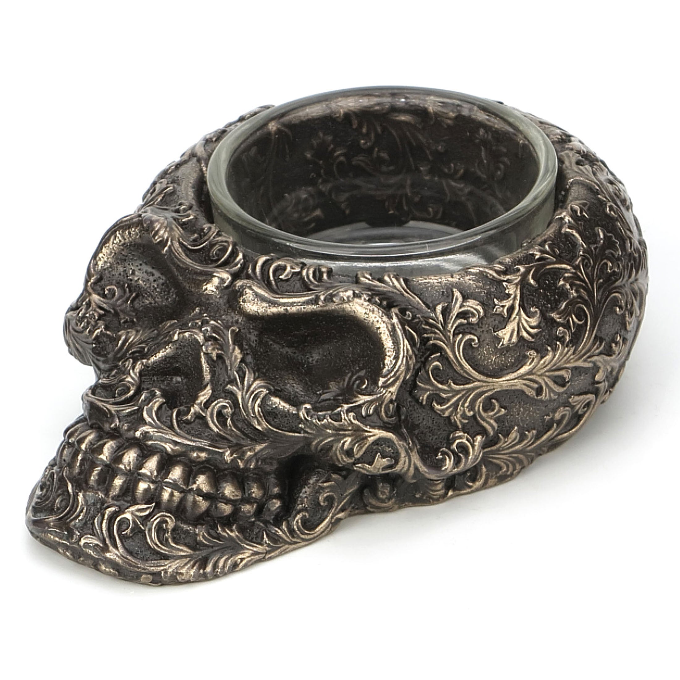 Steampunk Decorative Flat Skull Candle Holder