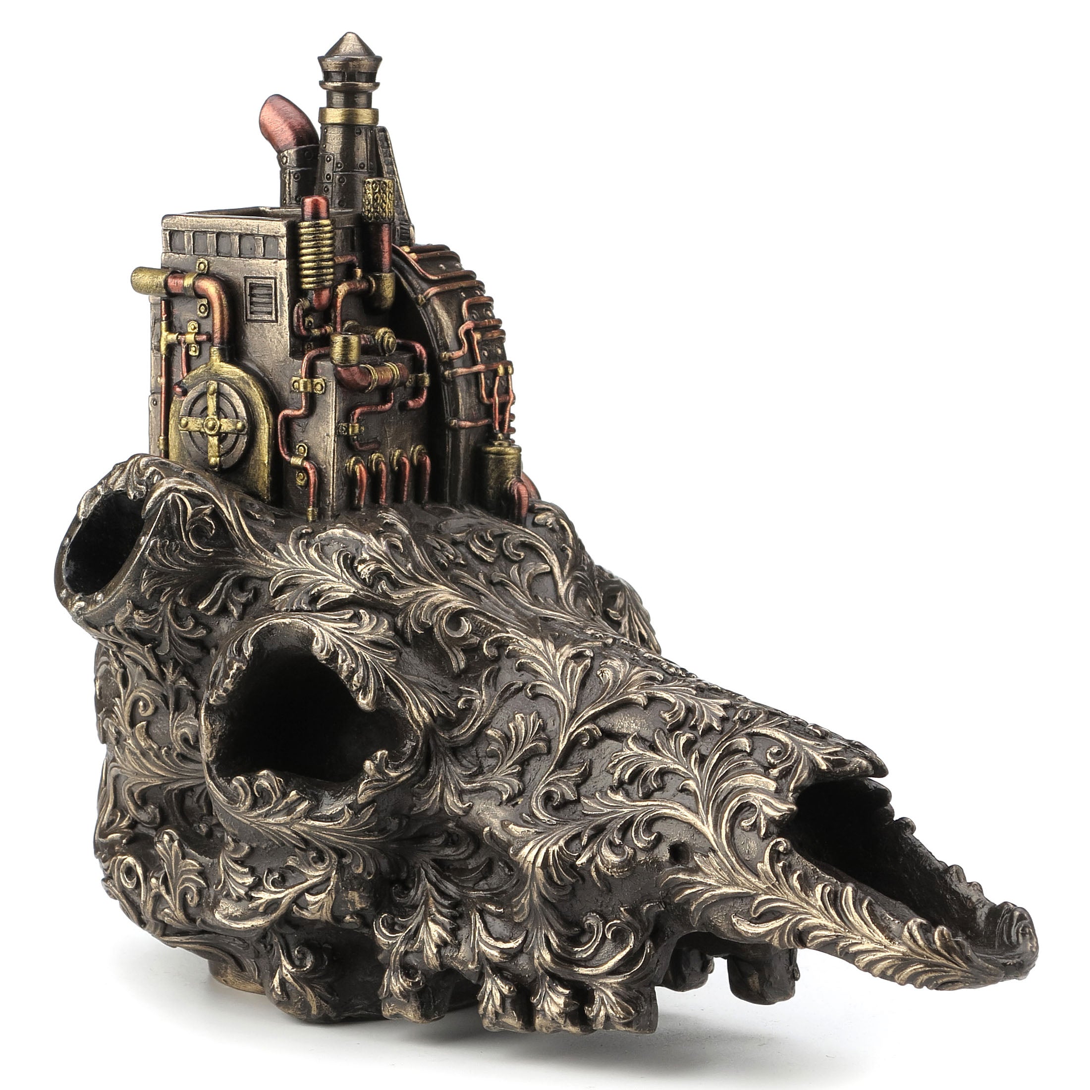 Steampunk Machinarium On Top Of Decorated Skull