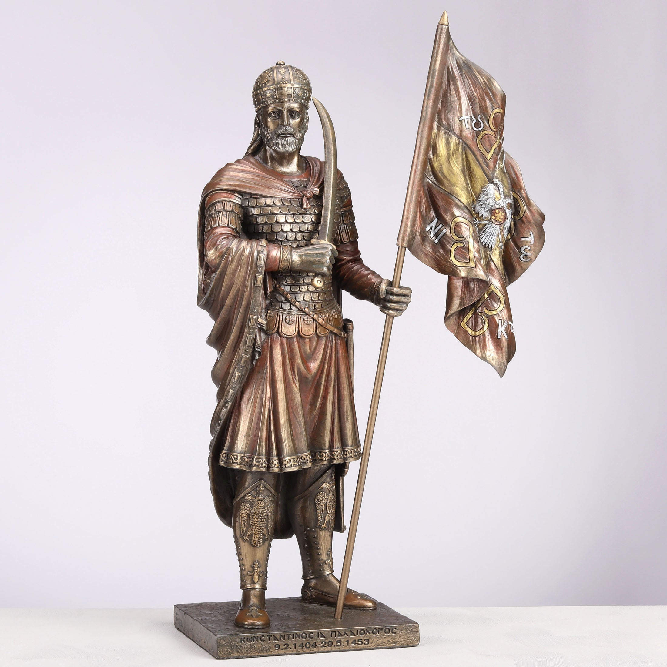 Constantine XI Palaiologos Holding Flag Of Byzantine Empire