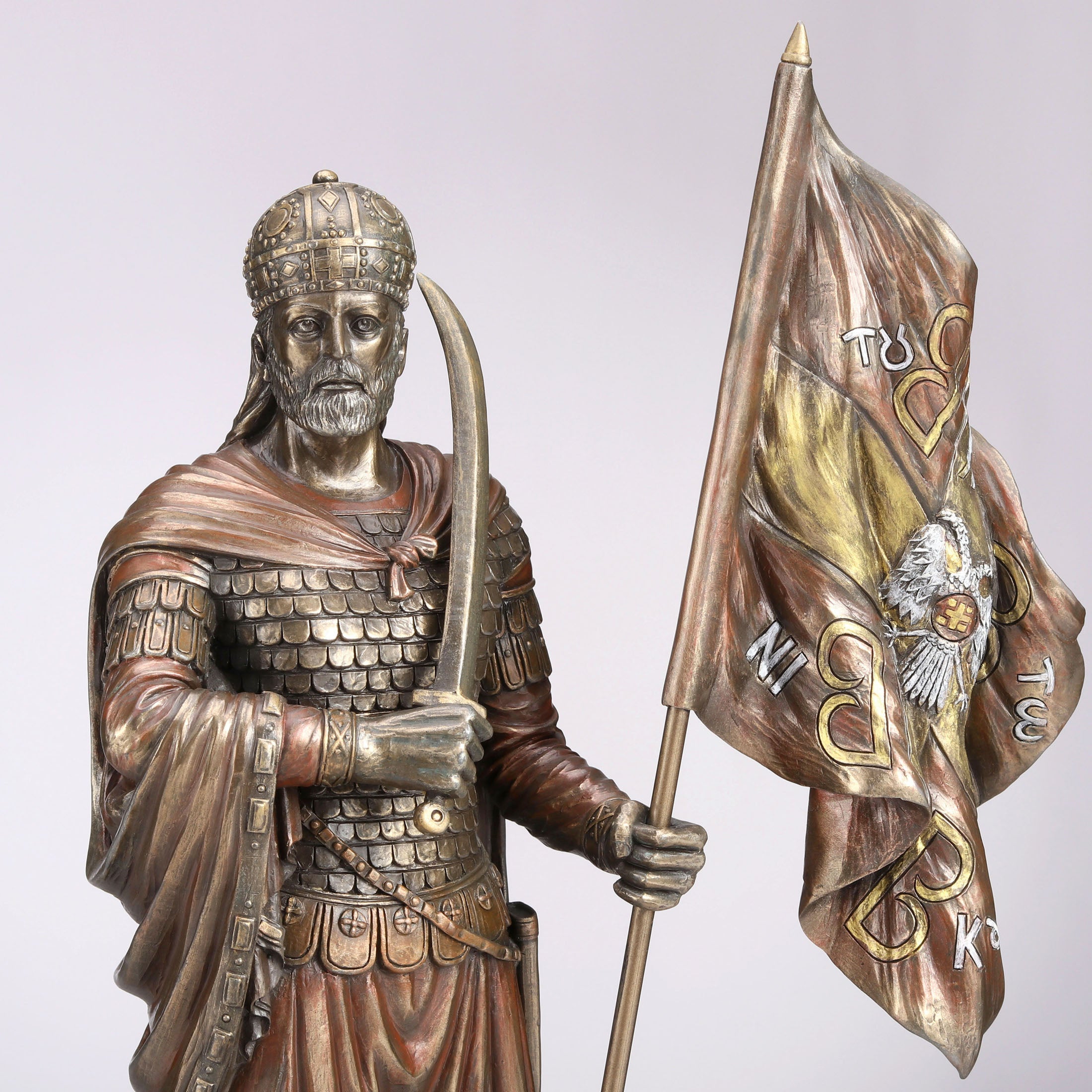 Constantine XI Palaiologos Holding Flag Of Byzantine Empire