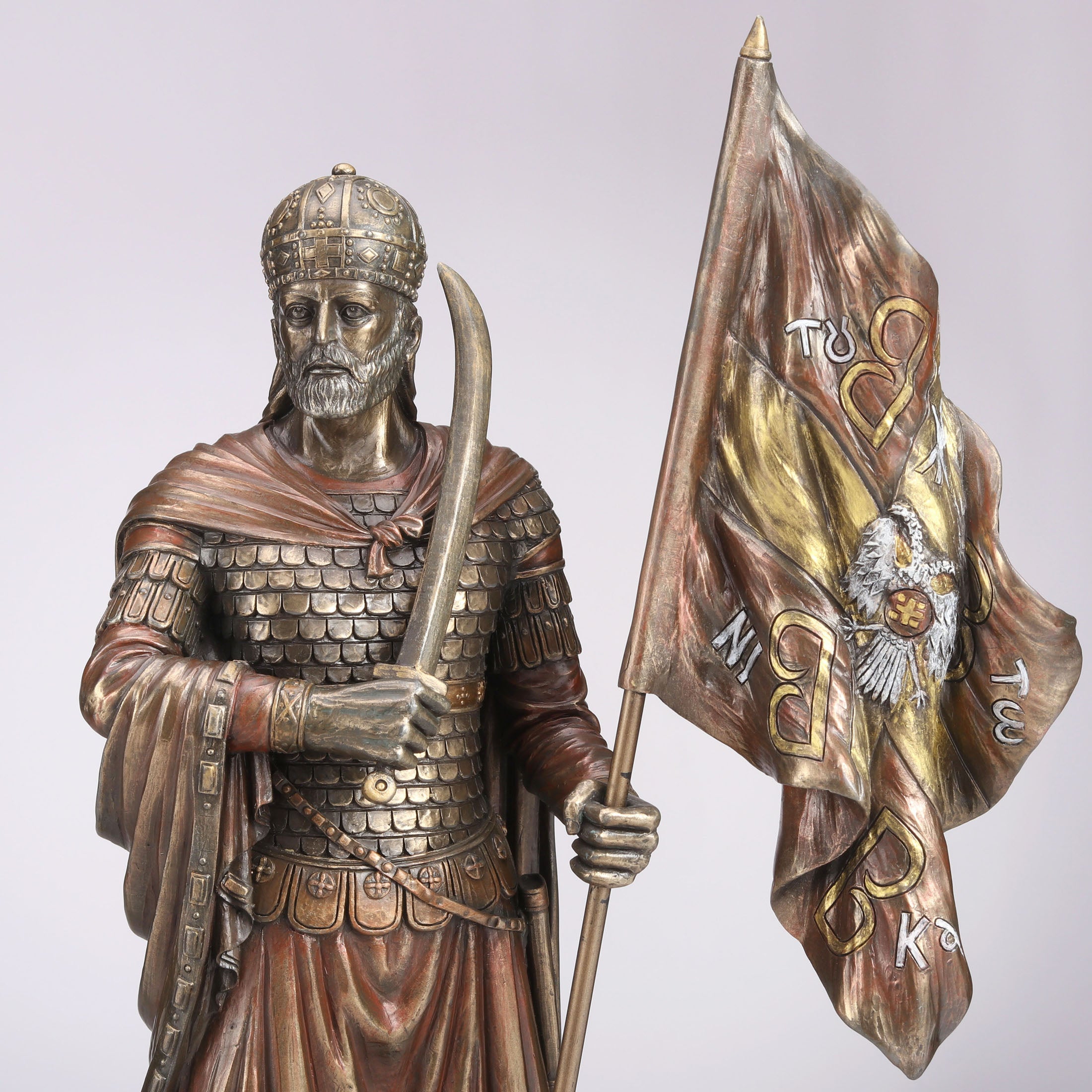 Constantine XI Palaiologos Holding Flag Of Byzantine Empire