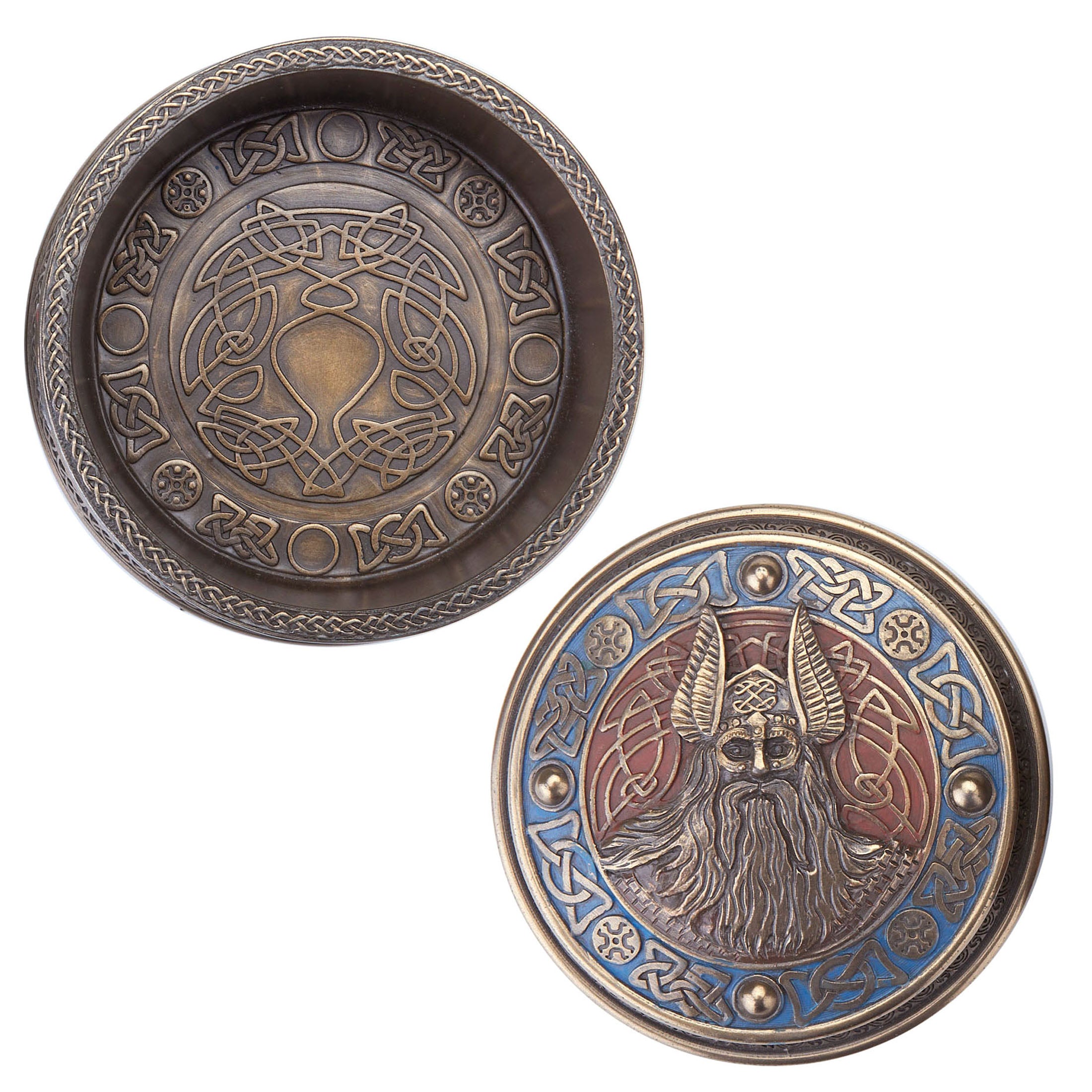 Norse God Odin Round Viking Trinket Box